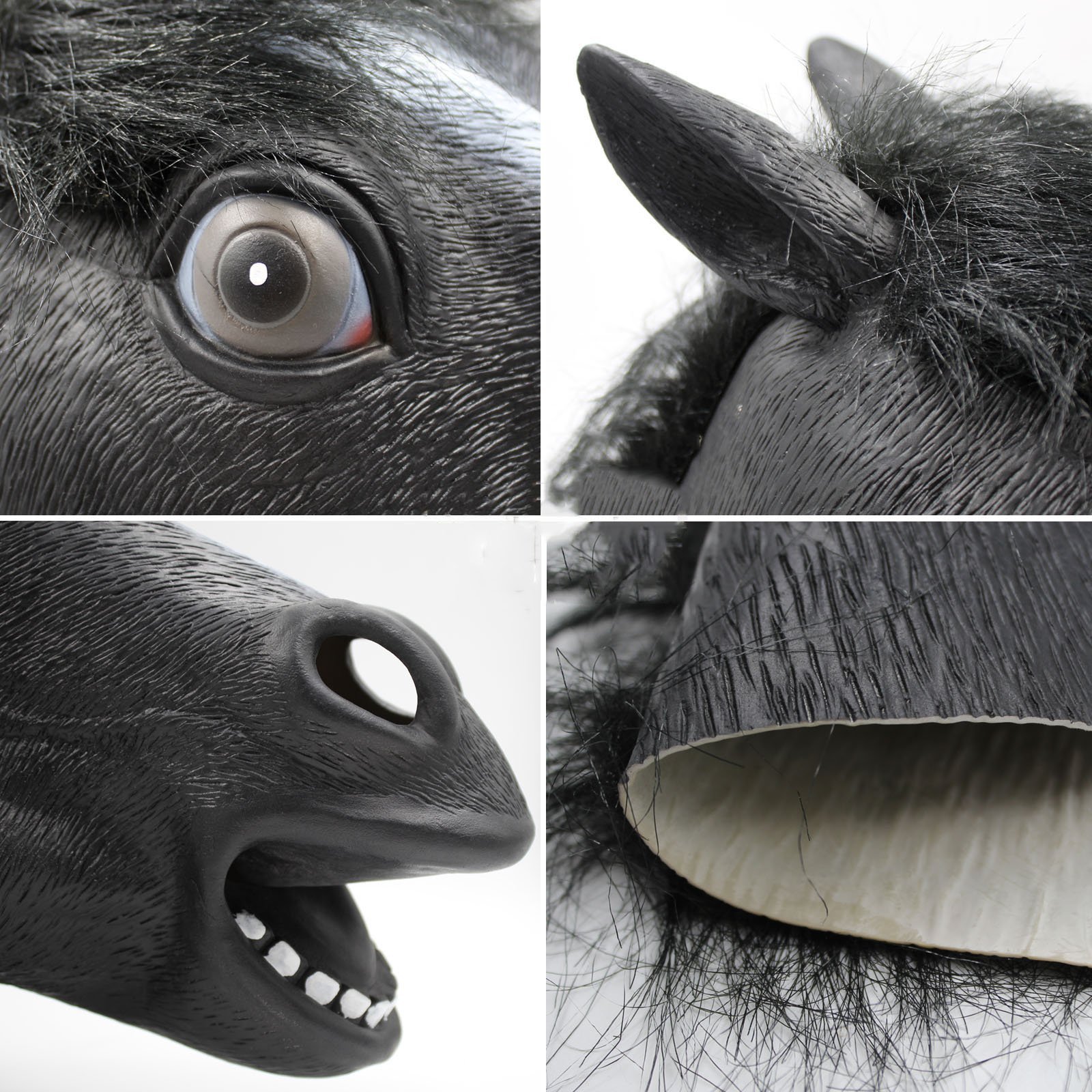 Masque de cheval en latex pour adultes et hommes