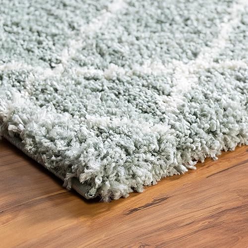 Miniatura 6 de Rugs.com Soft Touch Shag Collection - Alfombra de pasillo de 13 pies, color verde salvia, perfecta para pasillos y entradas
