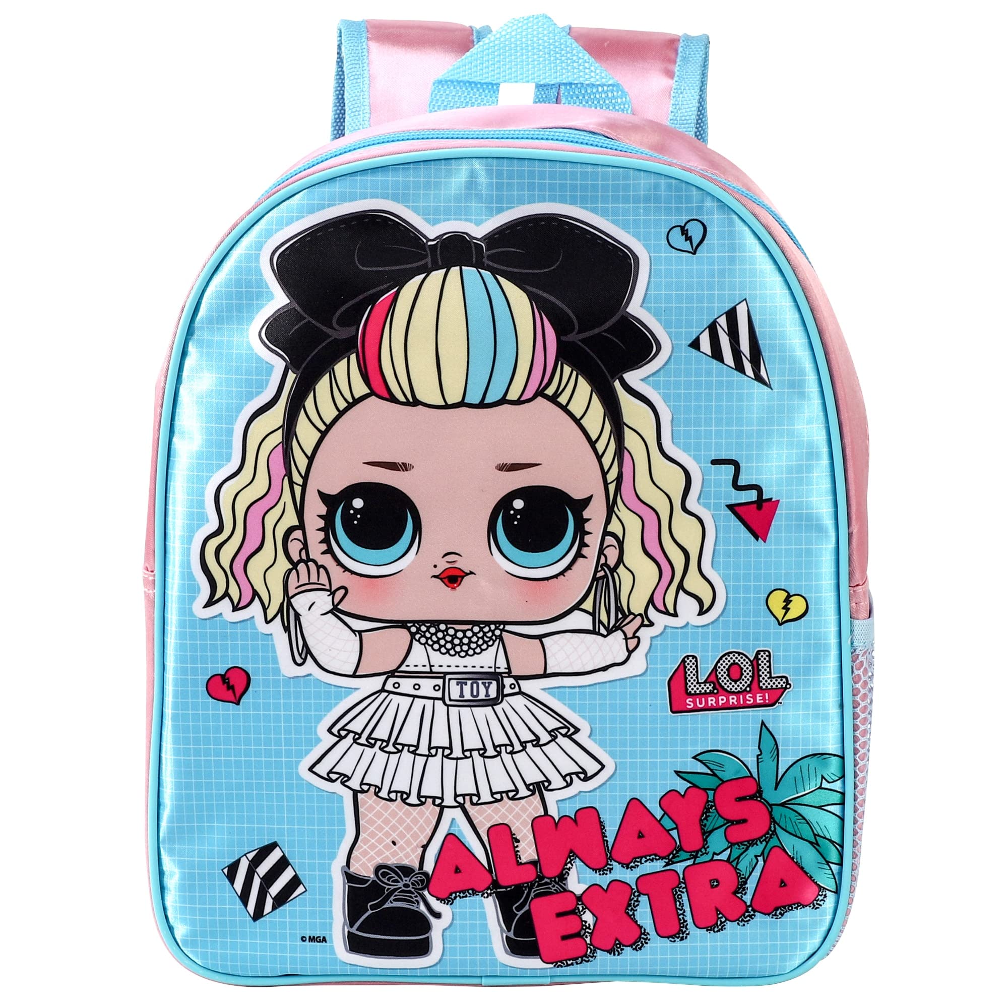 Tdl Girls Multicolore Lol Surprise Backpack Childrens Character Bag Kids School Rucksack Satin Carry Bags