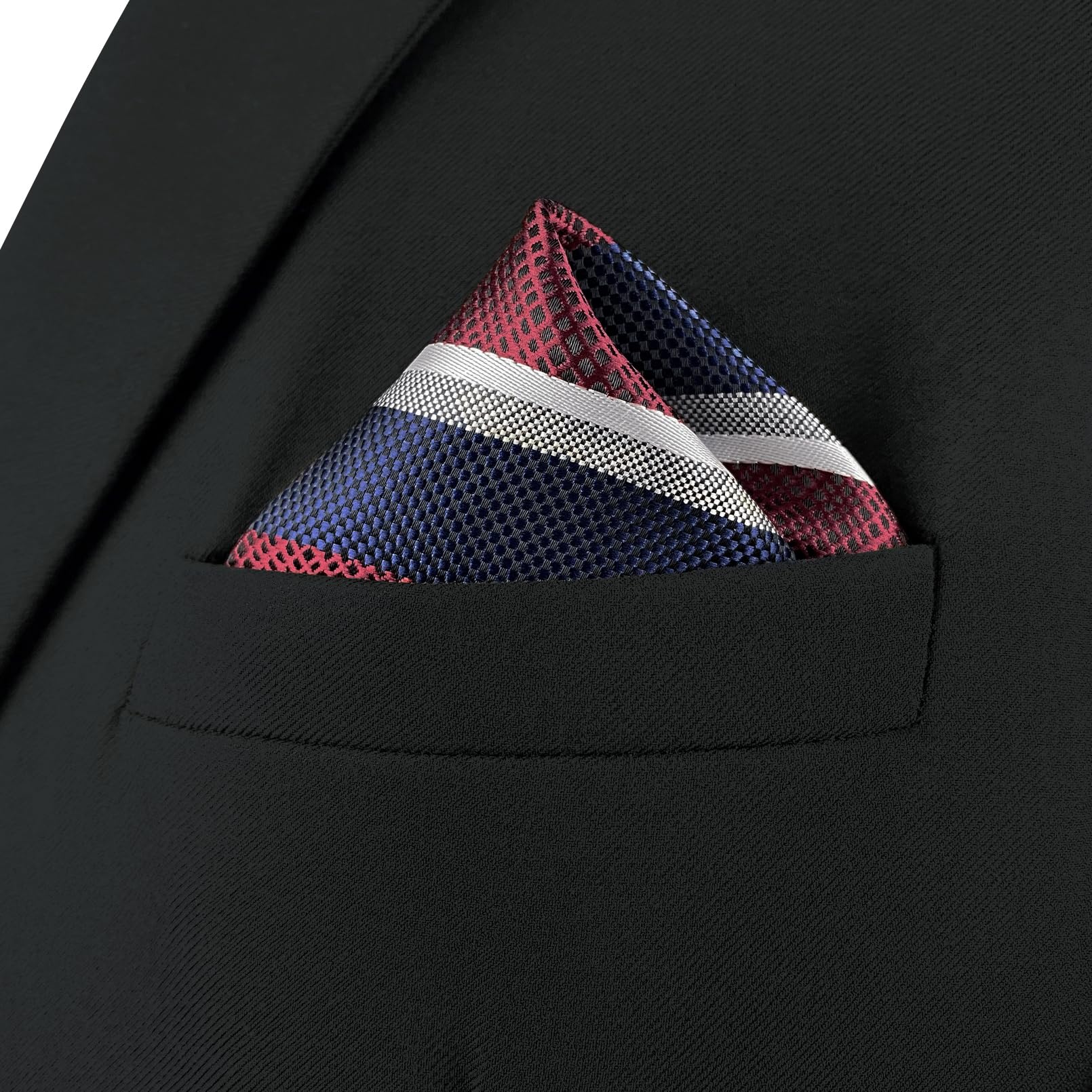 Juego de corbatas cuadradas de bolsillo para hombre, diseño de rayas, satén, talla XL, A79. 4