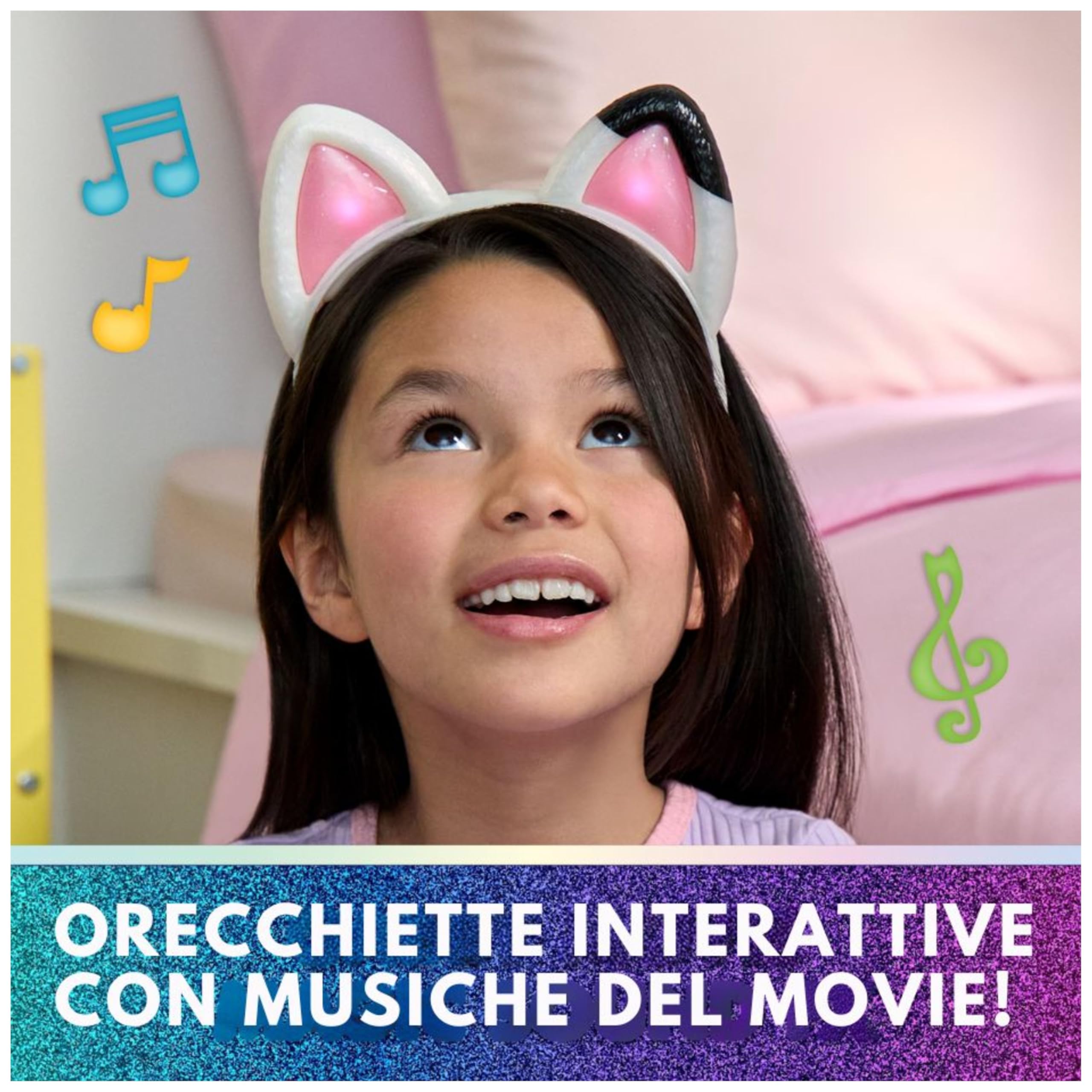Gabby’s Dollhouse: The Movie, Orecchiette Interattive, Cerchietto con Luci, Suoni e 3 modalità di Gioco, Giocattolo per Bambine e Bambini, 3+ Anni