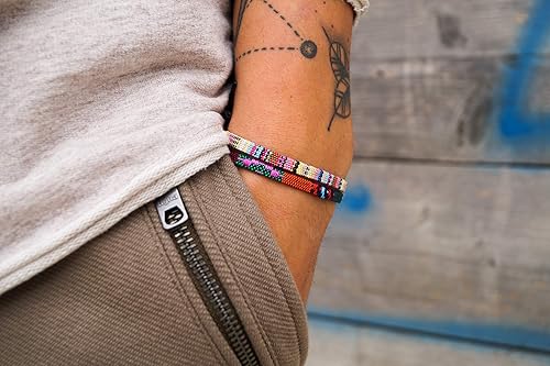 Vista 34 de Made by Nami Juego de 2 pulseras bohemias estilo surfista para mujeres y hombres, impermeables, ajustables, trenzadas, juego de 2 para estilo étnico