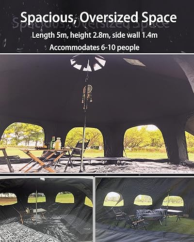 Miniatura 5 de Campana de lona de algodón - Yurtas transpirable y resistente al viento, Glamping para 6810 personas camping familiar