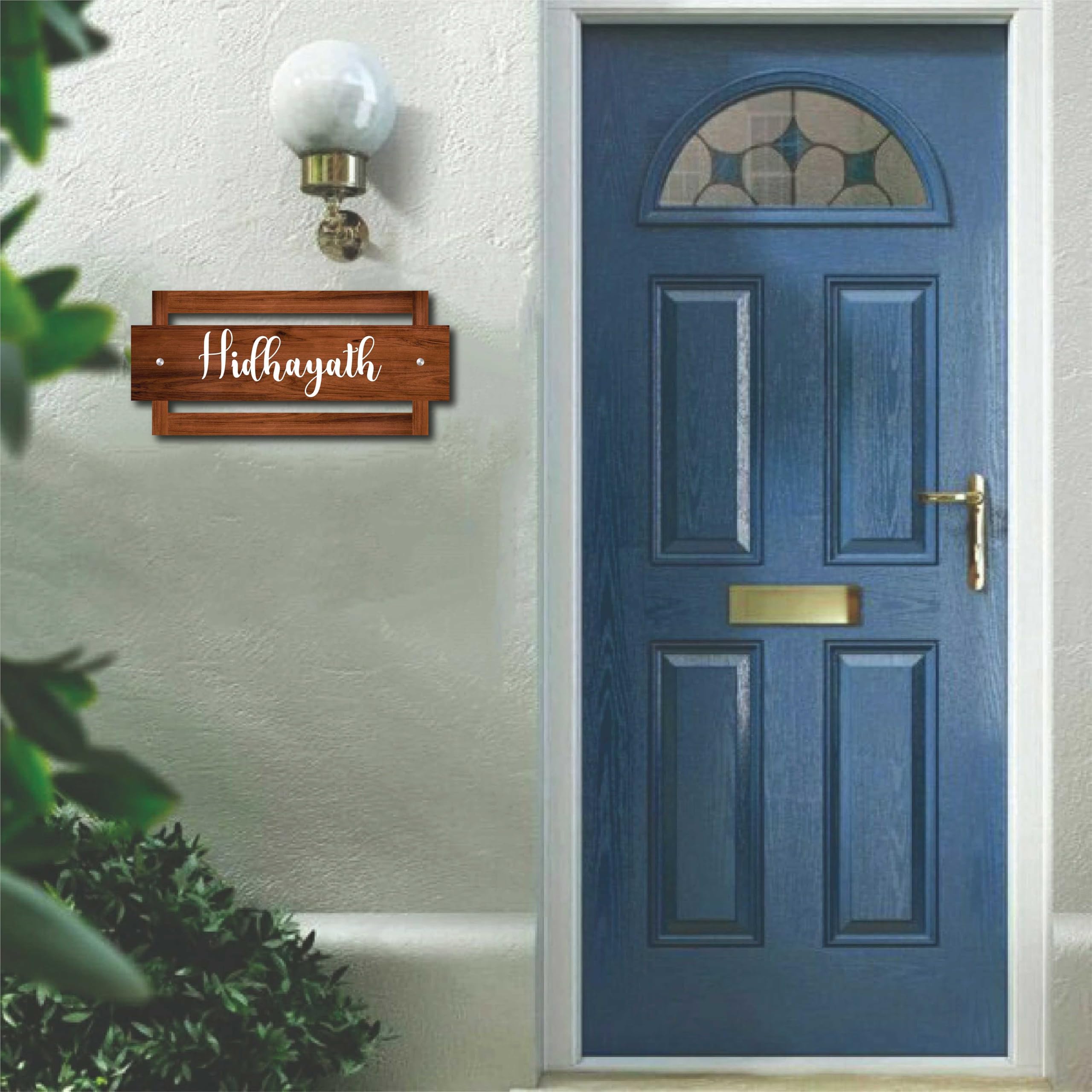 Premium 3D Wooden Name Plate for Home Entrance - Designer Acrylic Door Nameboard for House, Flat & Office Outside - Includes Stainless Steel Screws (16 x 7 Inch) — Amazon image 6