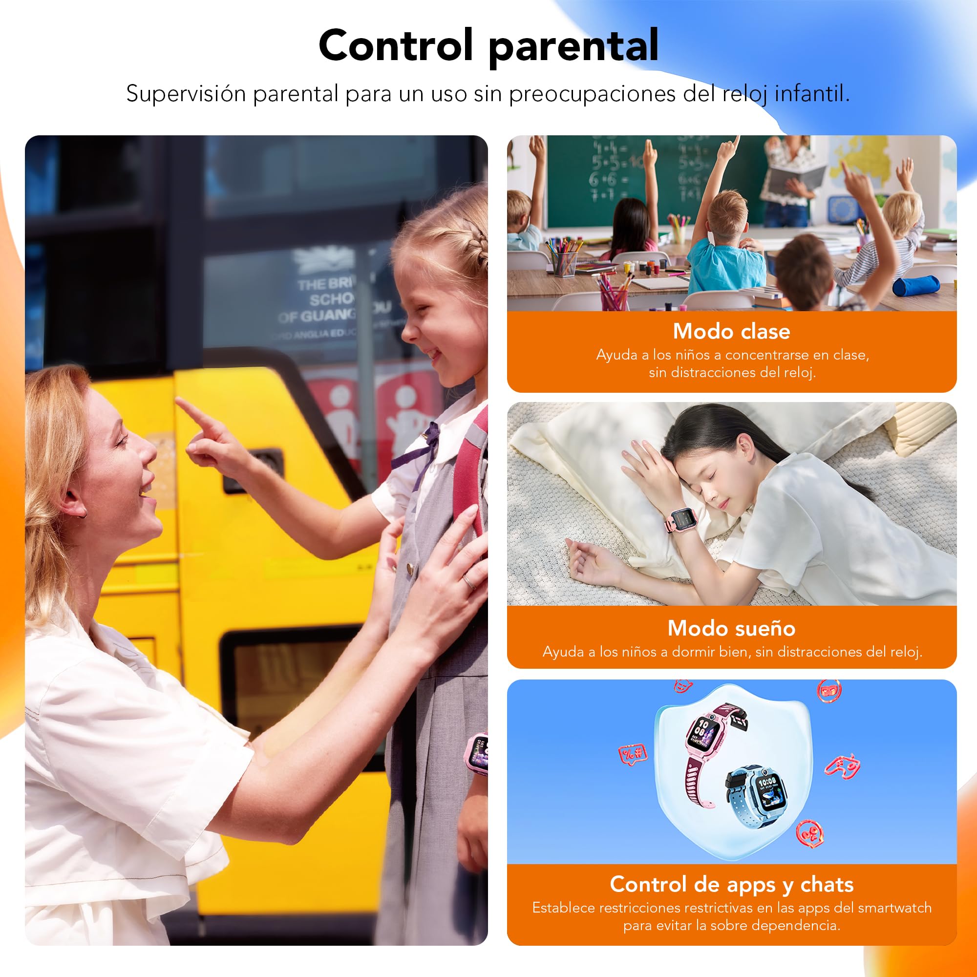 imoo Z3 Reloj Inteligente Niño, Kids Smartwatch con GPS Mundial, SOS, Control Parental, IP68, Modo Colegio, Video Llamadas HD, Voz, Chat, Pantalla1.5, 8GB, Vib, SIM, Reloj Niños Localizador