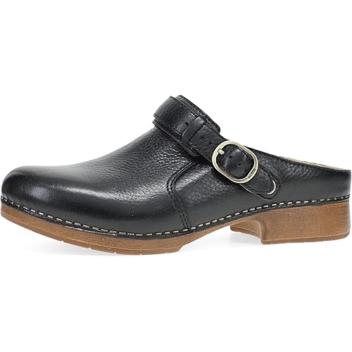 Dansko Millie Women’s Slingback Swivel Strap Leather Clogs –Slip-Resistant Work and Dress Clog with Arch Support & Cushioned Footbed