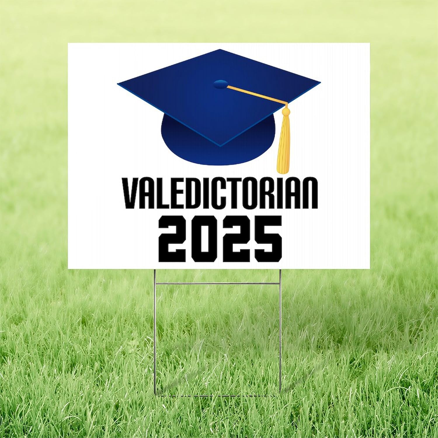 CafePress Valedictorian Class Of 2025 Yard Sign, Vinyl Lawn Sign, 22" w x 18" h