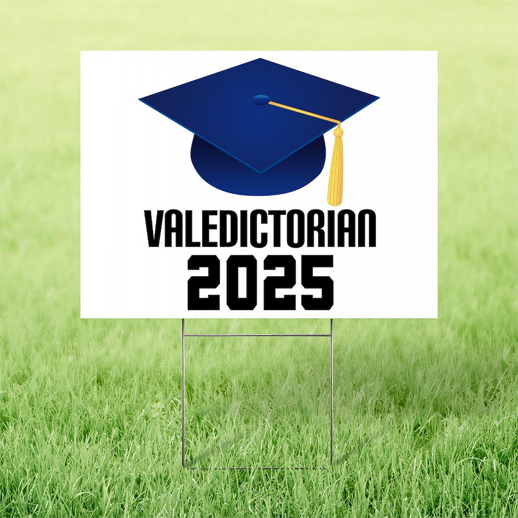CafePress Valedictorian Class Of 2025 Yard Sign, Vinyl Lawn Sign, 22" w x 18" h