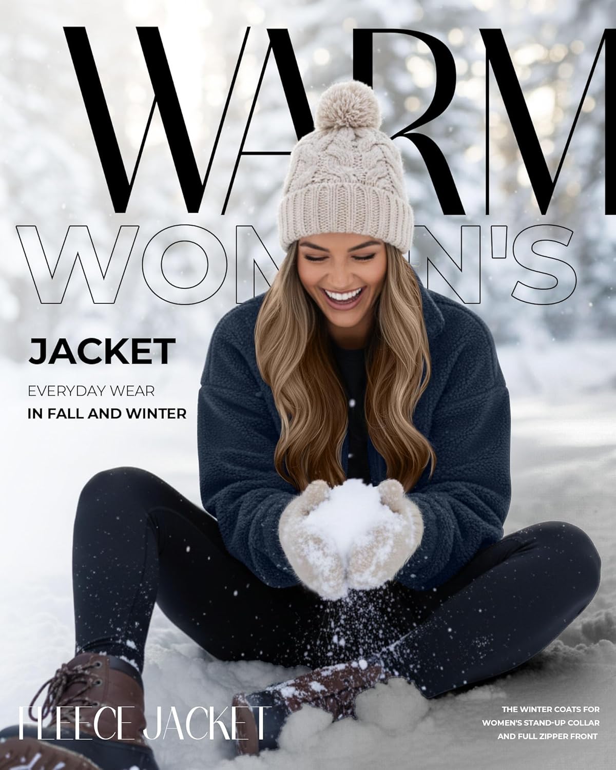 Riyiper Women's Fleece Jacket Cropped Zip Up Lightweight Sweatshirts Stand Collar Winter Sherpa Long Sleeve Coat 2025 Trendy - Image 4