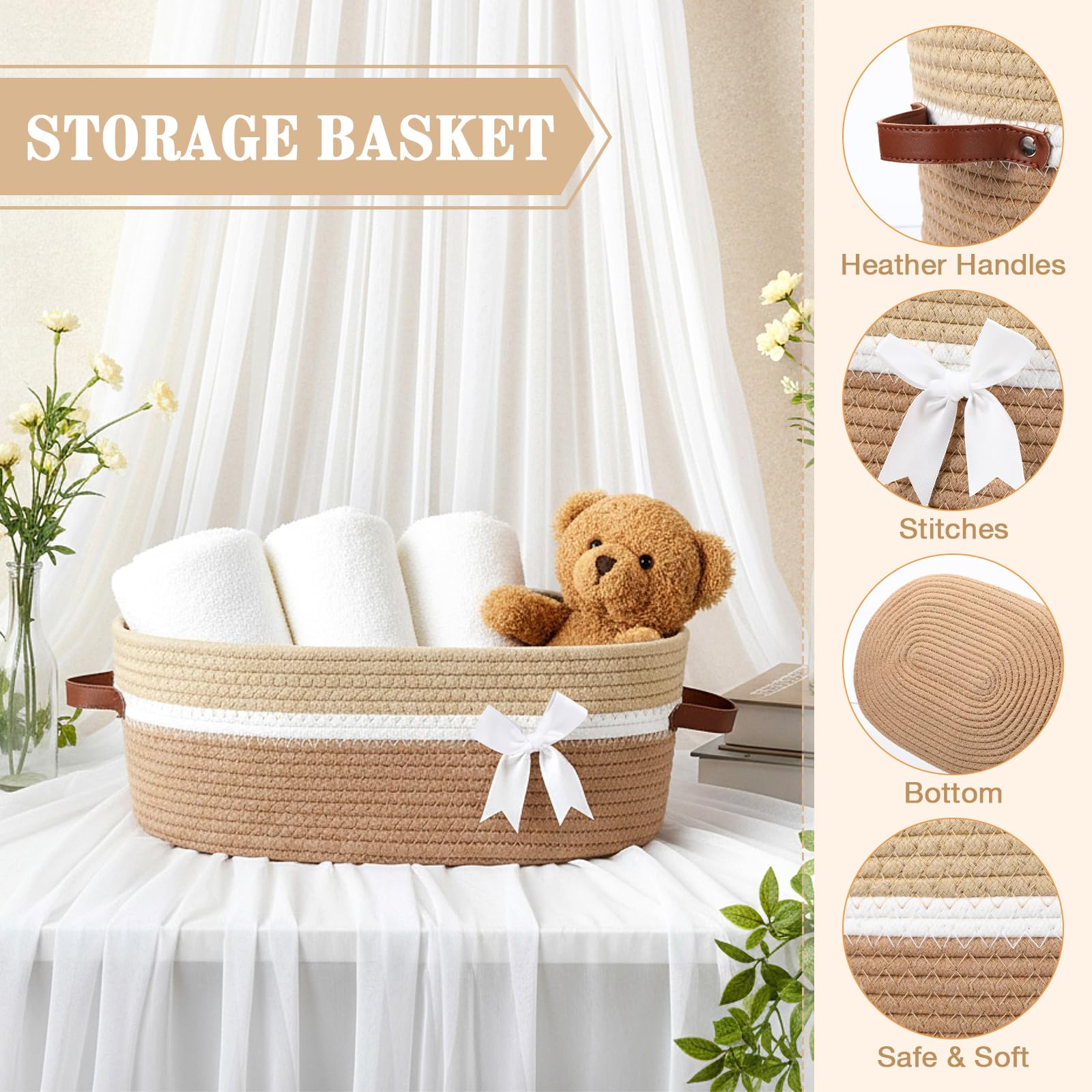Colingmill 2026 Graduation Large Woven Basket for Gifts Empty Set with Gift Bags and Ribbon Gift Baskets and Wrapping Set Storage 14"x 10"x 5.5" Decorative Box for Class of 2026 Graduation(Yellow)