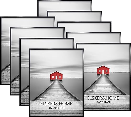 Miniatura 31 de ELSKER&HOME Juego de 3 Marcos para Póster 18x24, Marco de Fotos Blanco para Montaje en Pared Horizontal o Vertical, Resistente y a Prueba de Arañazos