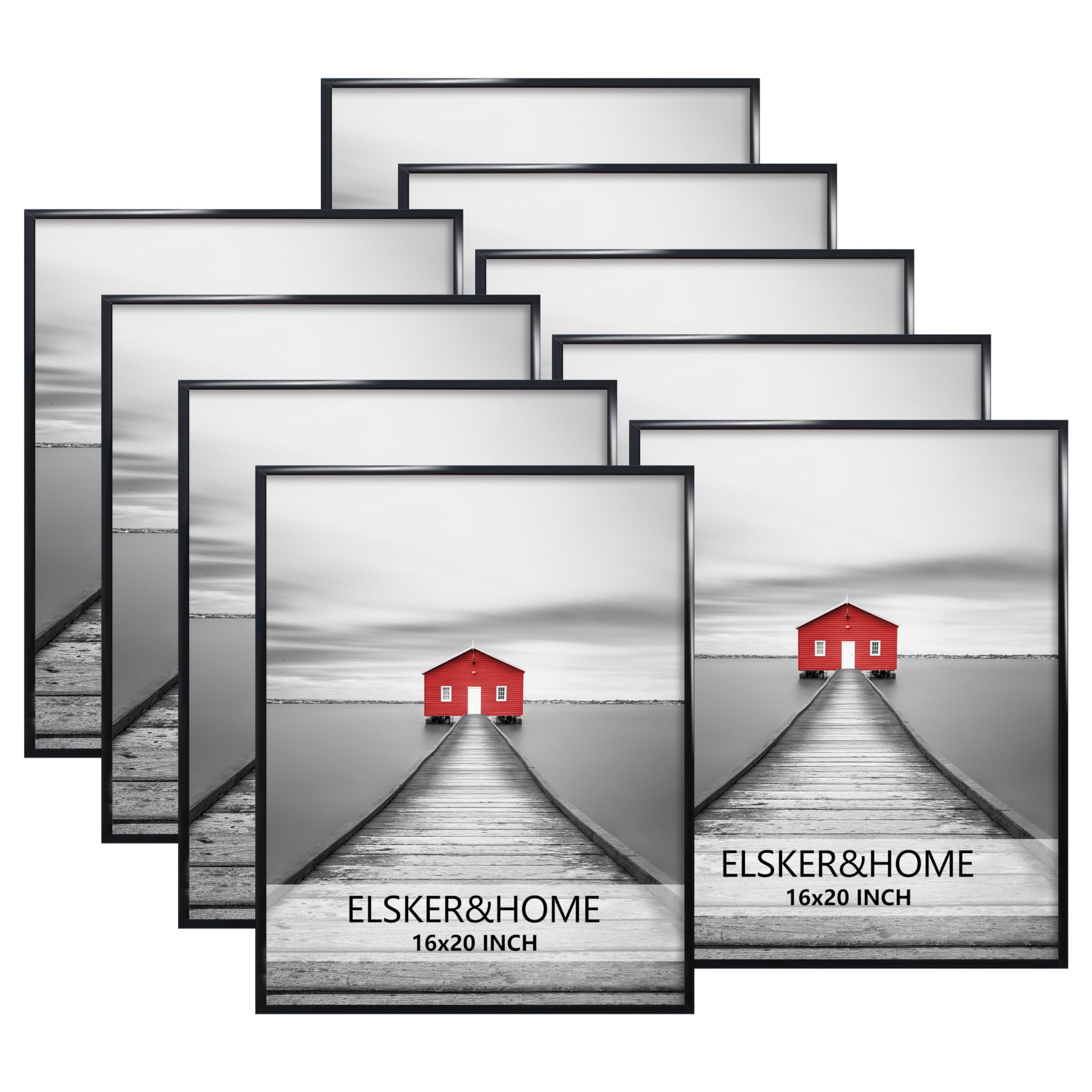 ELSKER&HOME 16x20 Picture Frames 9Pack for Wall,Picture Poster Frame Black for Horizontal or Vertical Wall Mounting, Sturdy and Scratch-proof