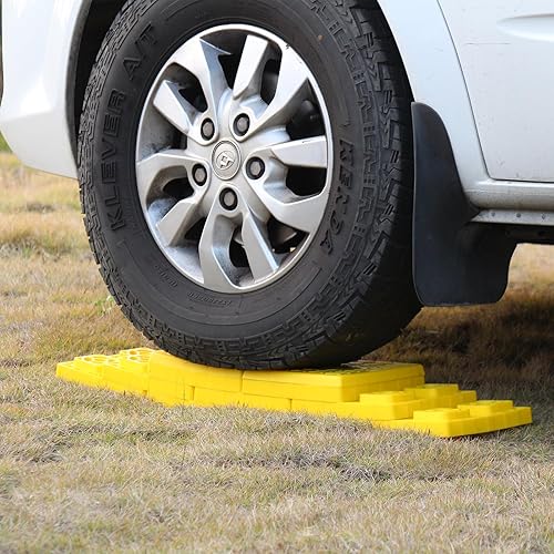 Miniatura 11 de Paquete de 12 bloques de nivelación de caravana, bloques de gato apilables, almohadillas de nivelación entrelazadas con bolsa de transporte