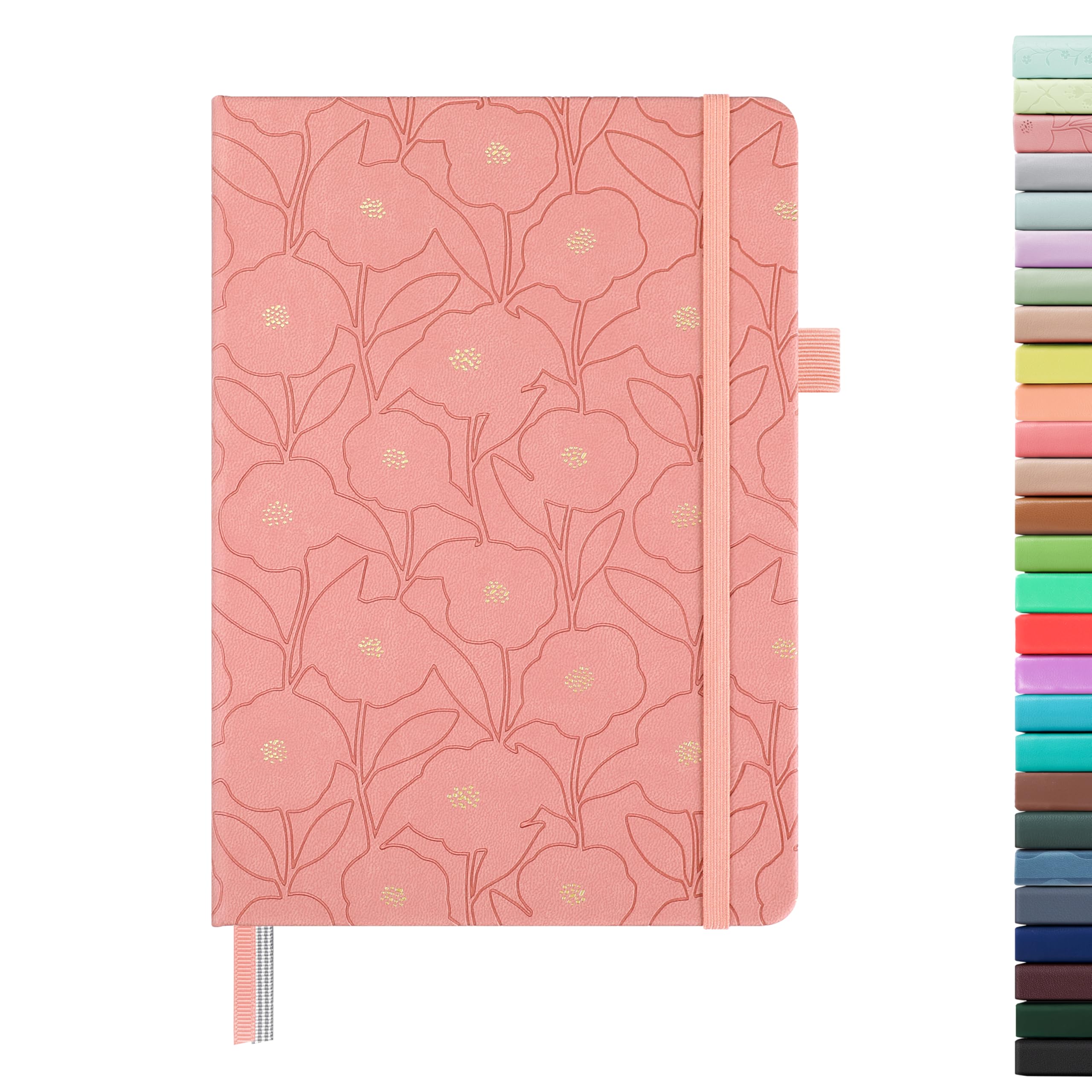 &And Per Se Dotted Journal Notebook for Women&Men with Pattern, A5 Leather Hardcover, 160 Pages 100GSM Thick Dotted Paper, 3 Sheets of Stickers