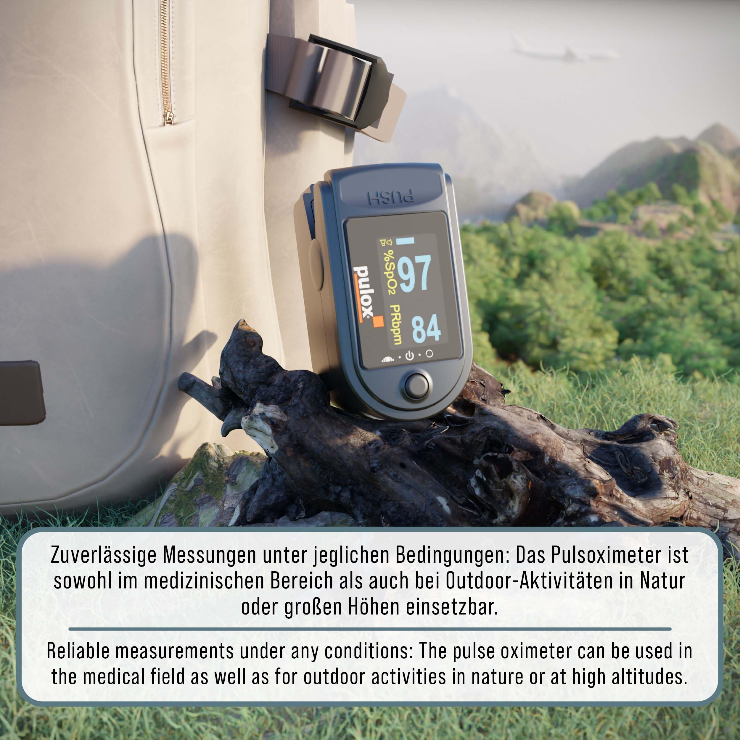 Pulox PO-200A Pulsoximeter Schwarz mit Alarm für SpO2, Puls & PI | Mit Pulston, Warnfunktion und Zubehör-Set zur Kontrolle von Sauerstoffsättigung, Herzfrequenz und Perfusionsindex