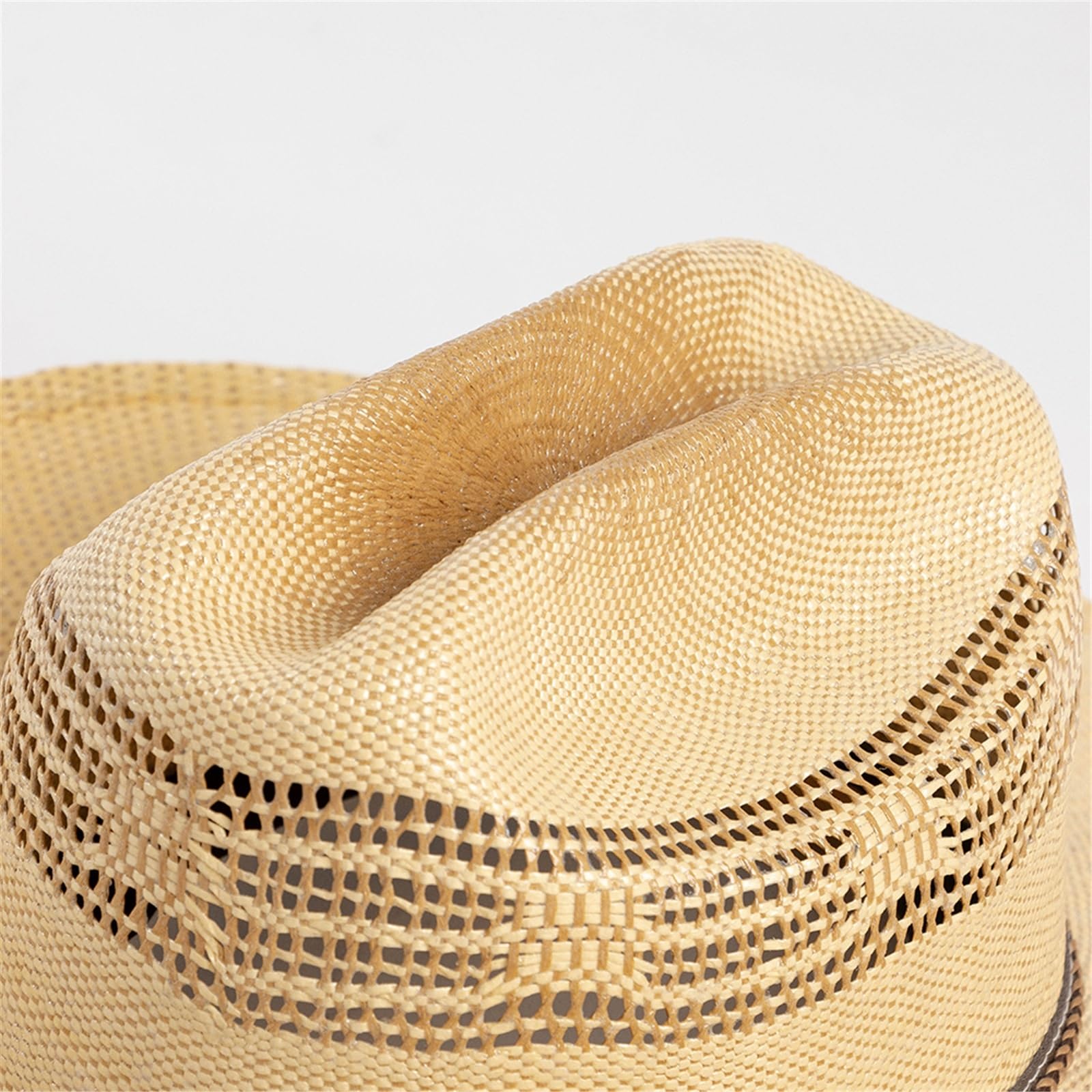 Generico Cappello da Sole in Paglia di Jeans a Tesa Larga da Donna - Cappello da Sole in cartapesta Intrecciata a Mano per Protezione UV