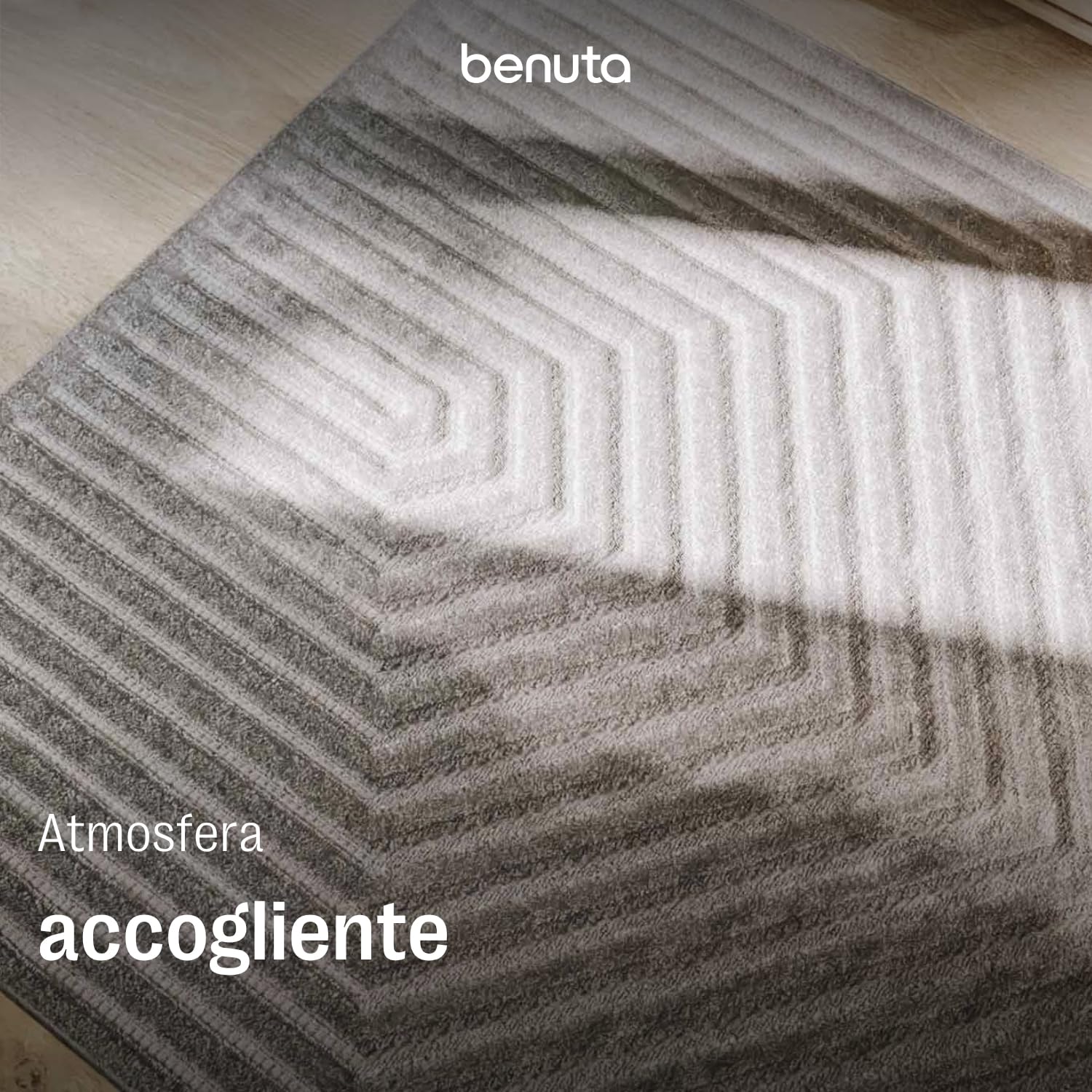 benuta Basic Tappeto salotto Leo - Grigio chiaro 160x230 cm - Astratto rilievo soggiorno, camera letto, corridoio - Facile - Pavimento riscaldato