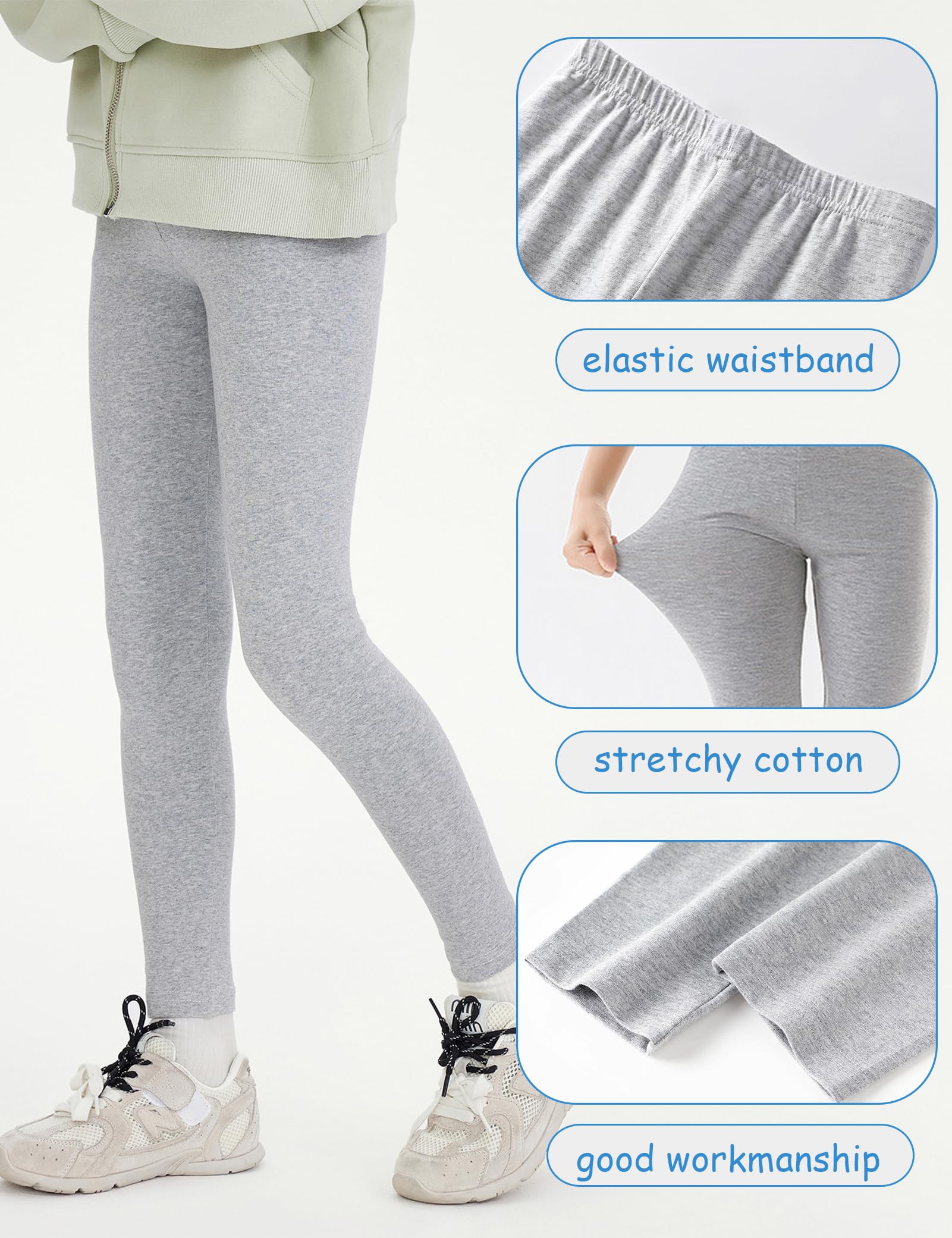 Kiench 10er-Pack Mädchen Leggings Kinder Sport-Hosen Baumwolle für Tanz Yoga Alltag