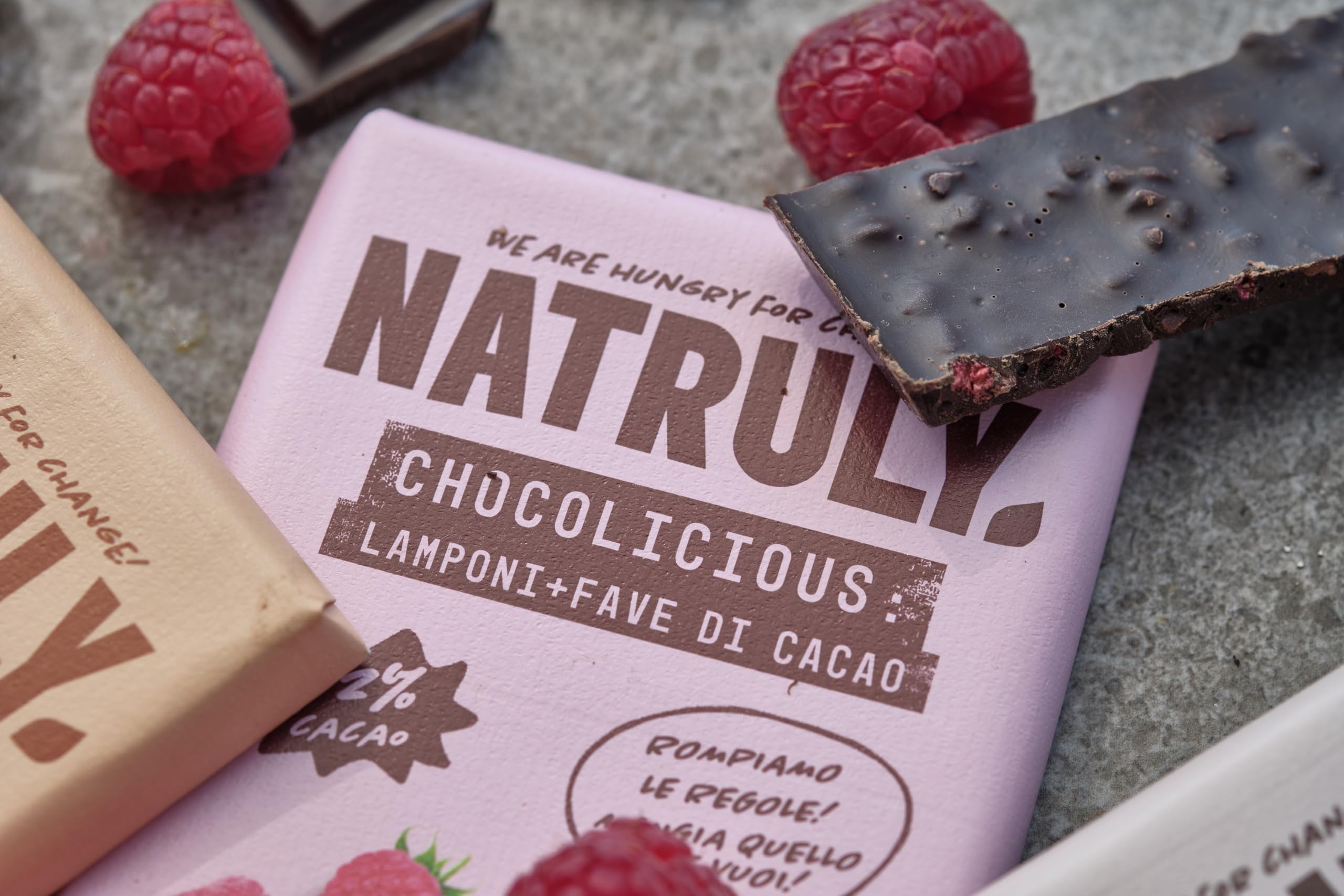 Natruly Chocolicious 72% Cacao 85 Gr (Frambuesa, 85 g (paquete de 12))