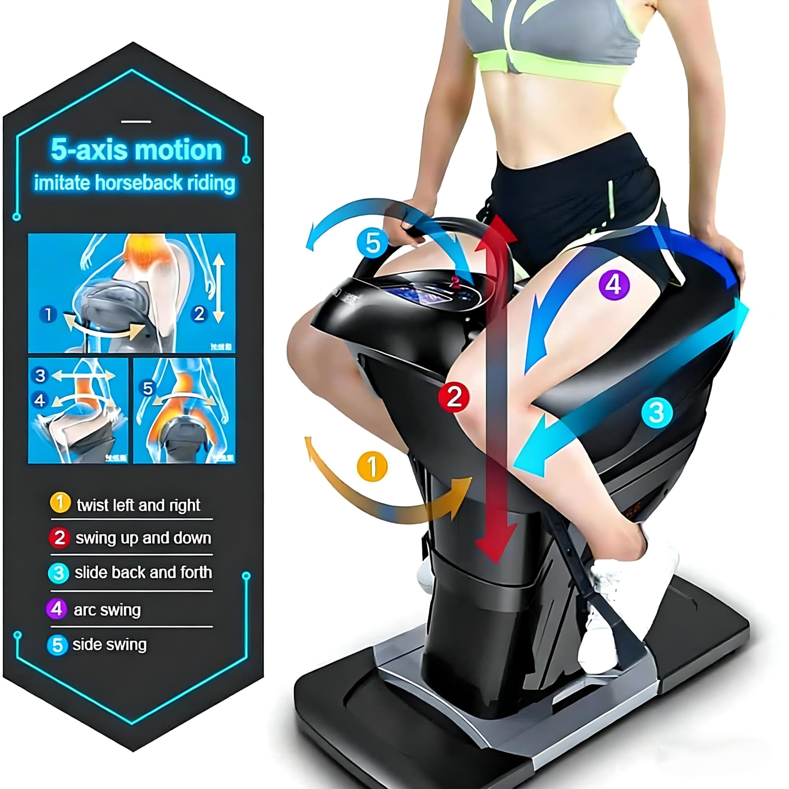 Máquina de Entrenamiento Abdominal con simulación 3D de 200 W para Interiores, Pantalla LCD táctil de un Solo Toque y 3 Modos Ajustables para Cintura y piernas.