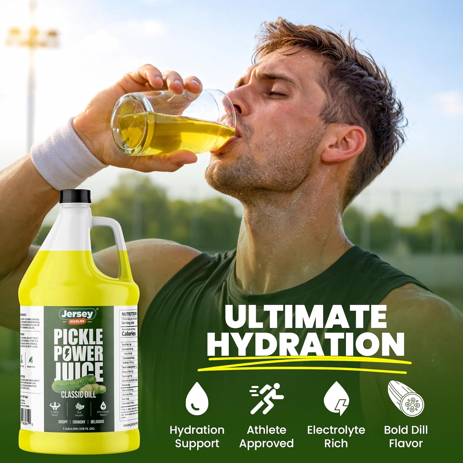 Jersey Pickles – Pickle Power Juice Classic Dill | Pickle Juice with Electrolytes for Hydration | Vegan, Gluten Free (2 Gallon, Classic Dill)