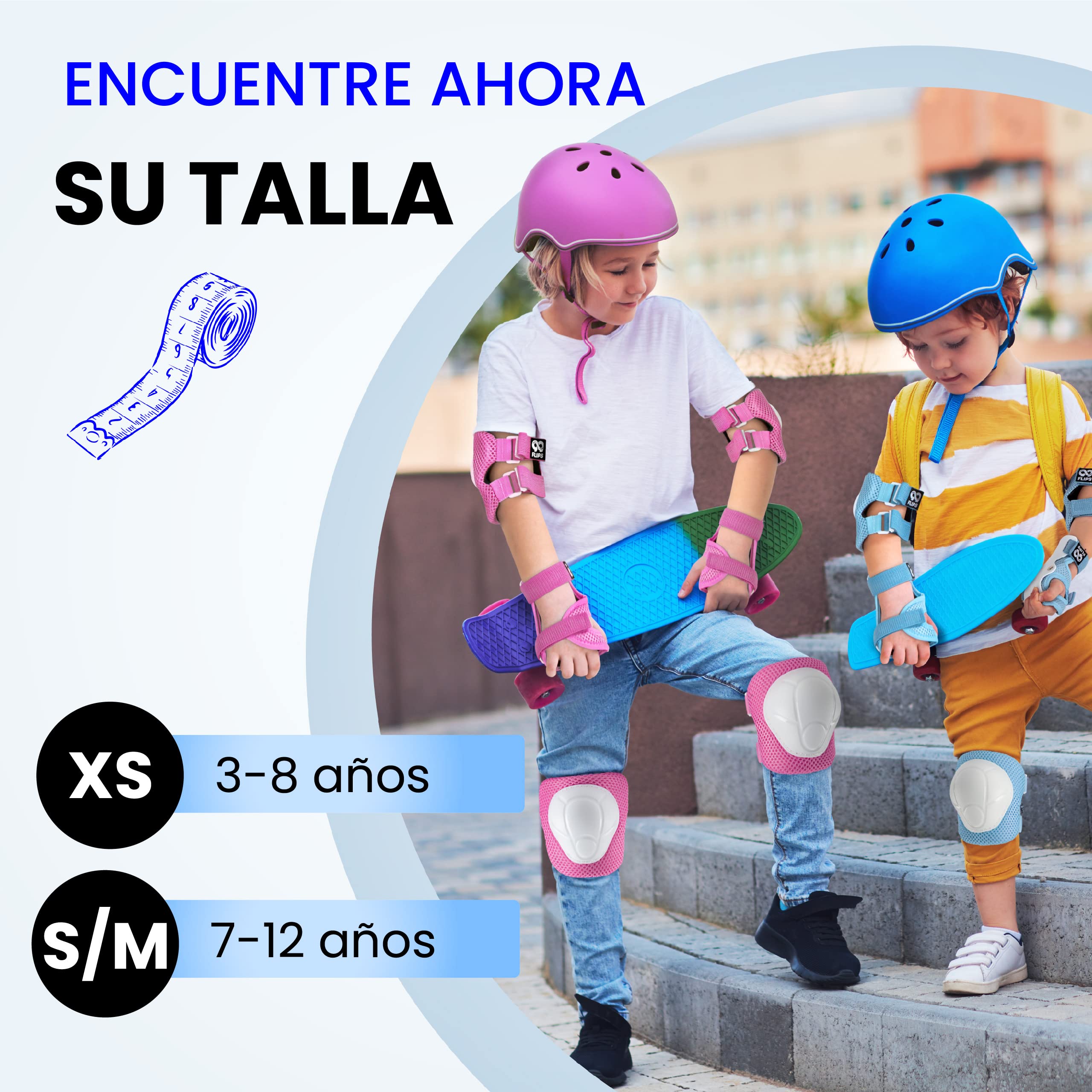 99FLIPS Protecciones Skate Niño Rodilleras Patines Niña - Rodilleras y Coderas Niño en Línea - Protección Patines - Flash - Protectores Niña, Protector Juego — view 5