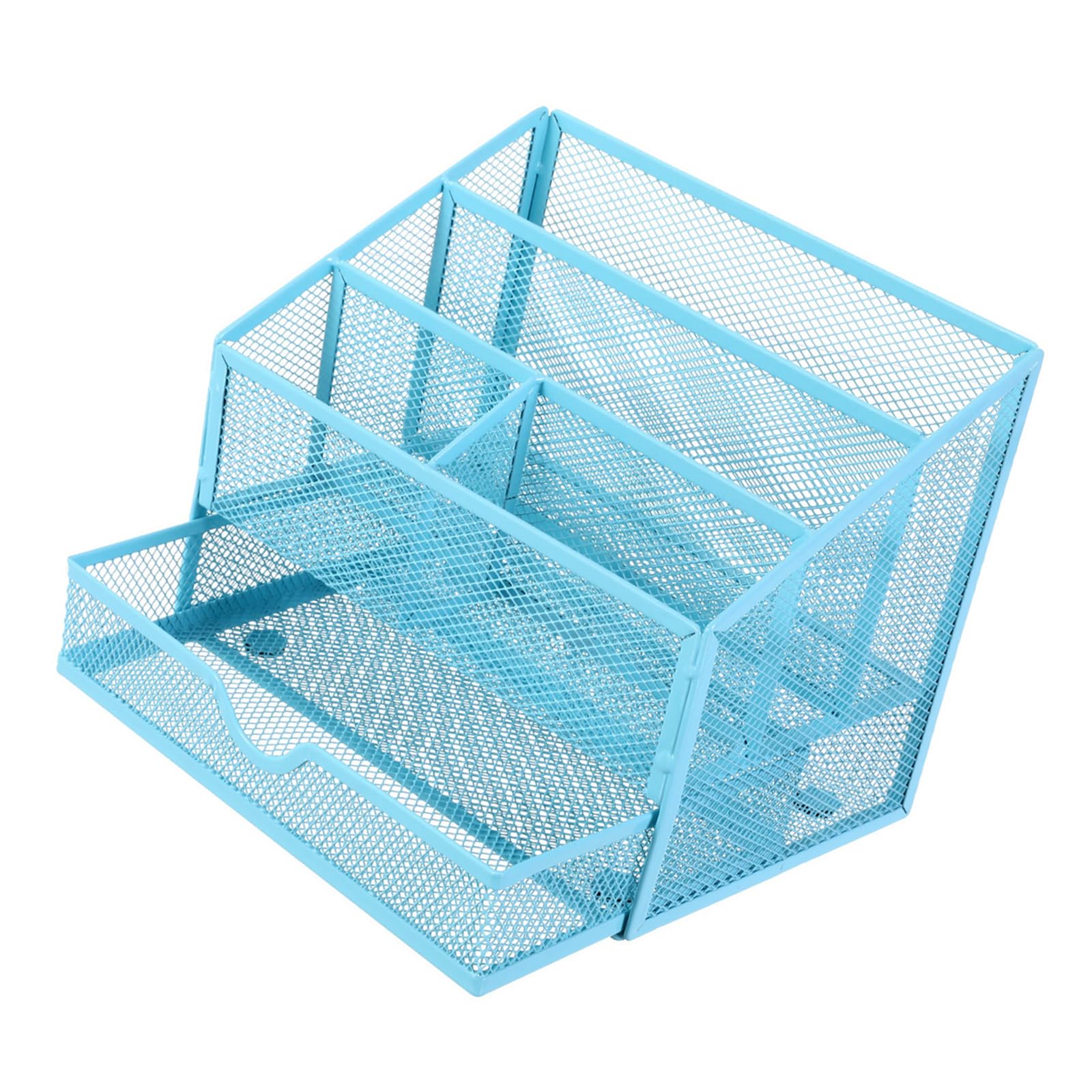 Hsioluted Multifunctional Metal Desk Tray with 5 Compartments, Drawer Storage & Pen Storage Desk Organiser for School Supplies