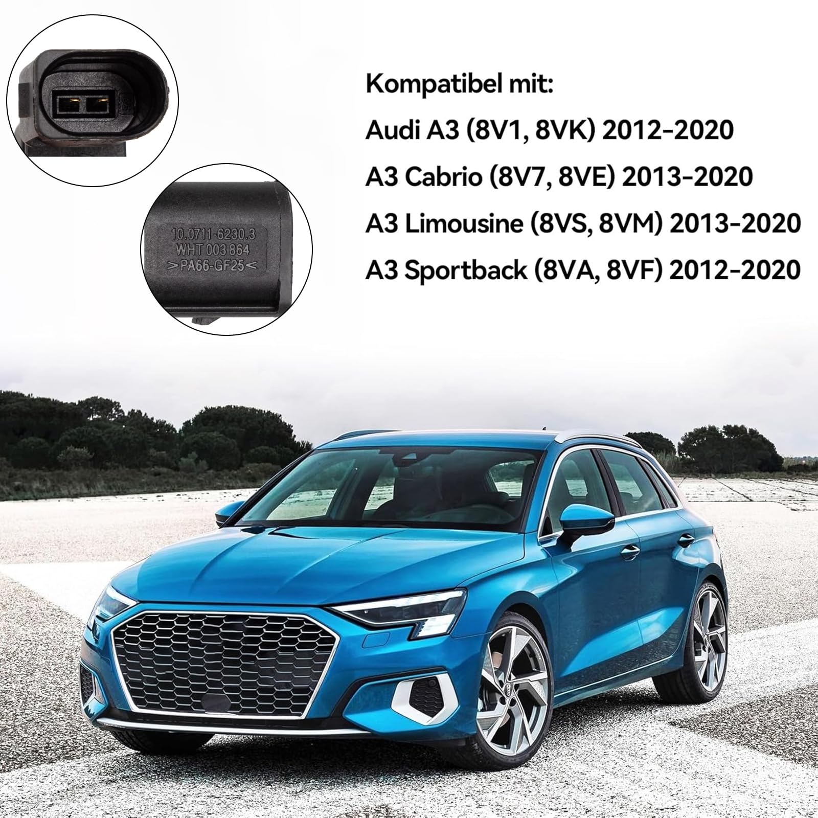 Sensor de velocidad de rueda, ABS WHT003864 2K0927807 para Audi A3 VW Golf VII Mk7 Passat B8 Skoda Superb Mk3 Seat Leon Octavia III