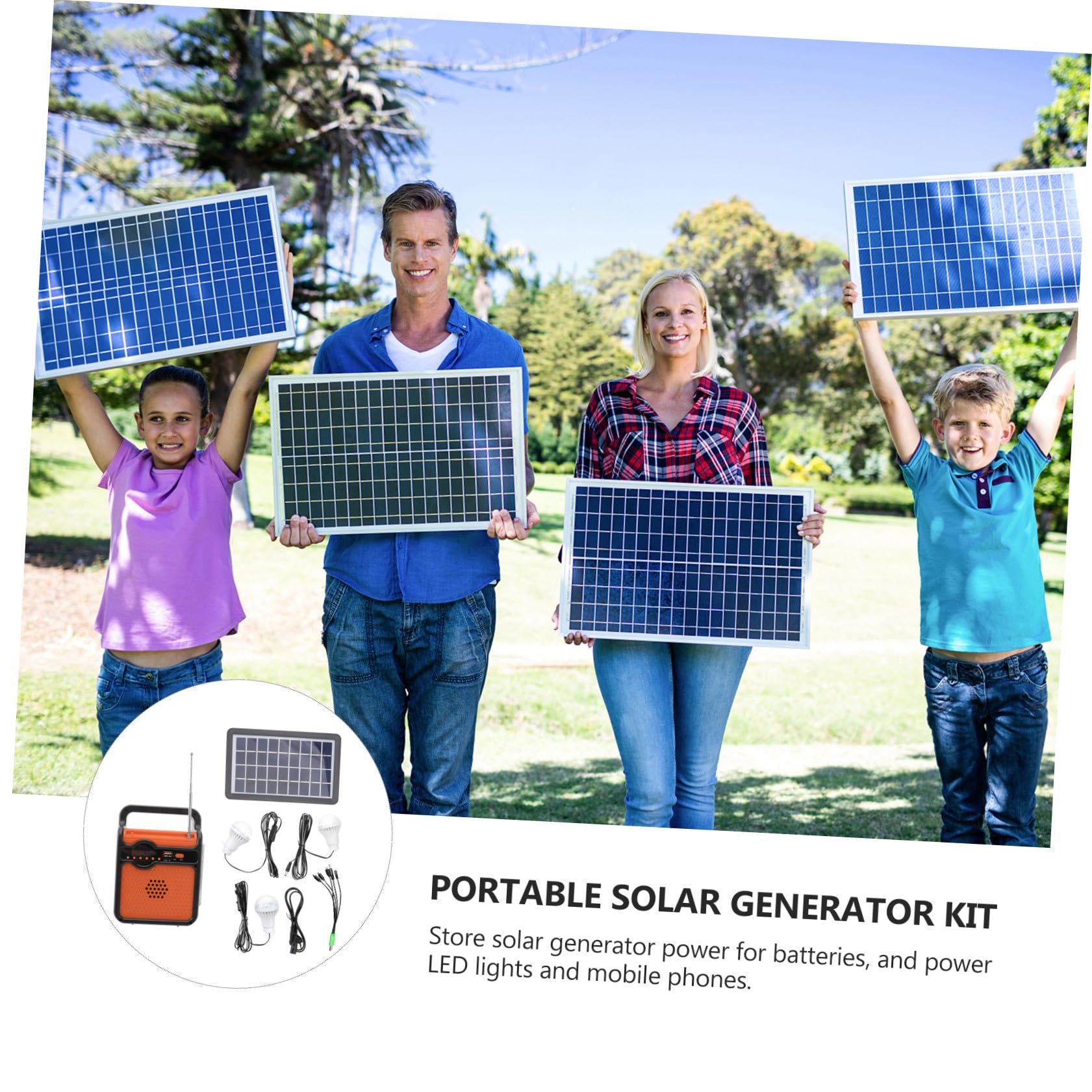 Negro Generador de Energía Solar Compacto 220v 25w para Camping