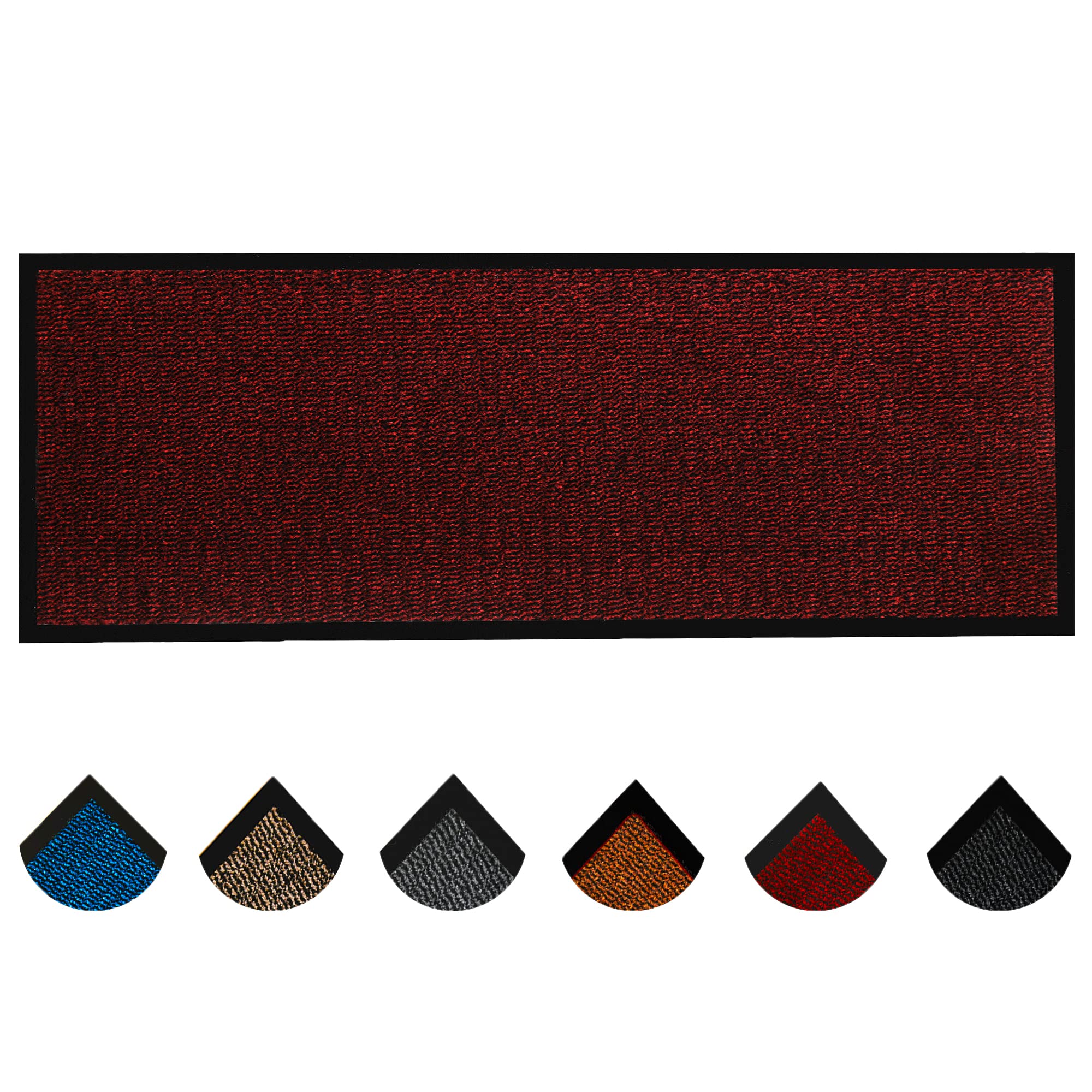 Homatz Hallway Runner Rug Heavy Duty Non-Slip Rubber Back, Red 90x300cm Long Carpet Runner - Dirt Trapper, Water Absorbent Runner Mat, Washable Rugs, Carpet for Hallway Kitchen Living Room — image 1