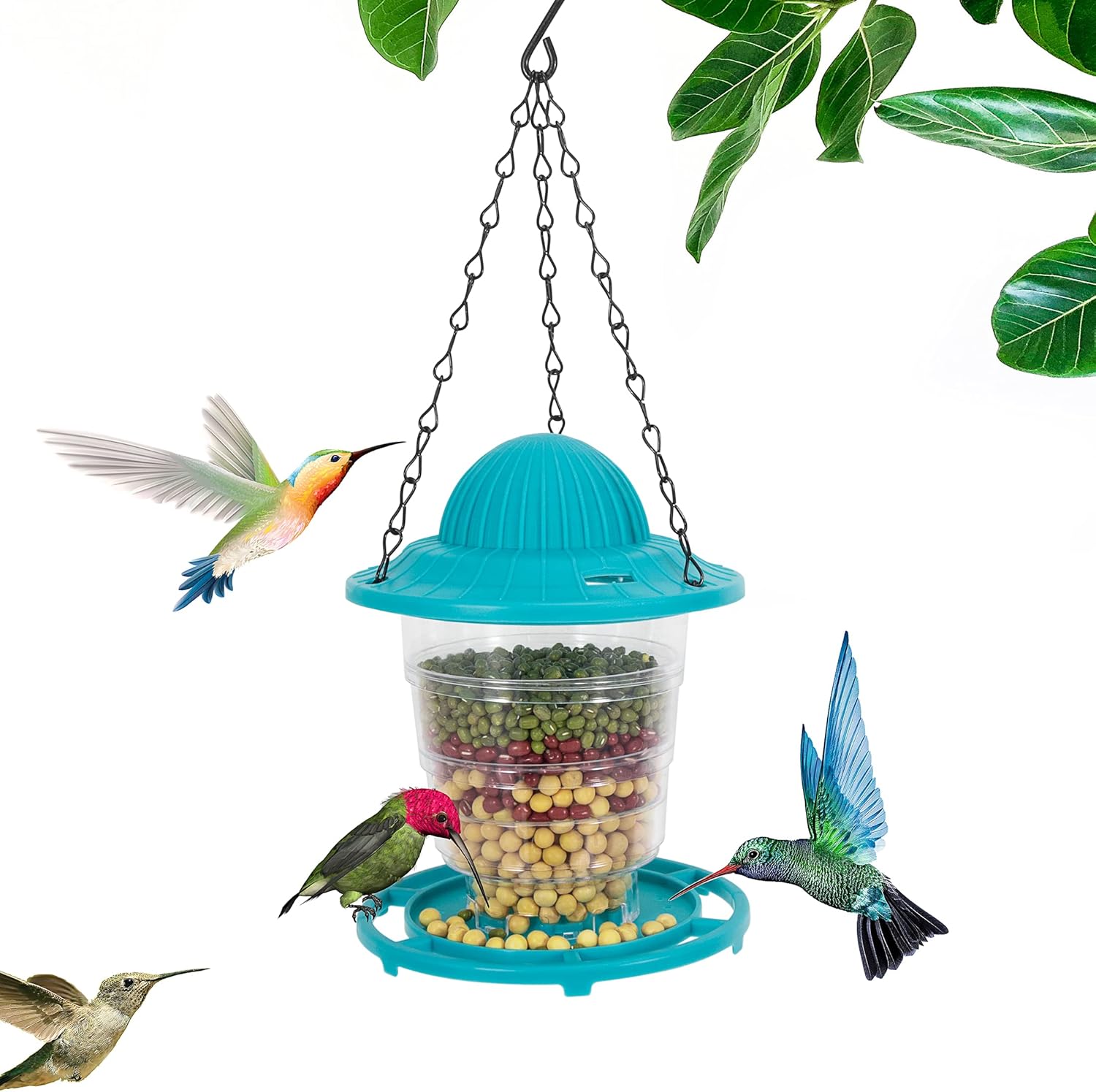 JelyArt Bird Feeder Outdoor, All Weather Bird Seed Feeder Hanging Wild Bird Feeder for Garden