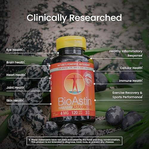 Miniatura 3 de Nutrex Hawaii BioAstin Astaxantina hawaiana - 4 mg, 120 cápsulas blandas - Suplemento antioxidante premium Farm-Direct para apoyar la salud