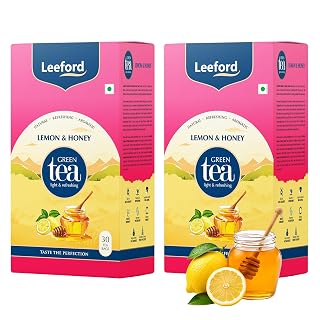 Leeford Lemon & Honey Green Tea for Weight Management Support, 30 × 2 Bags