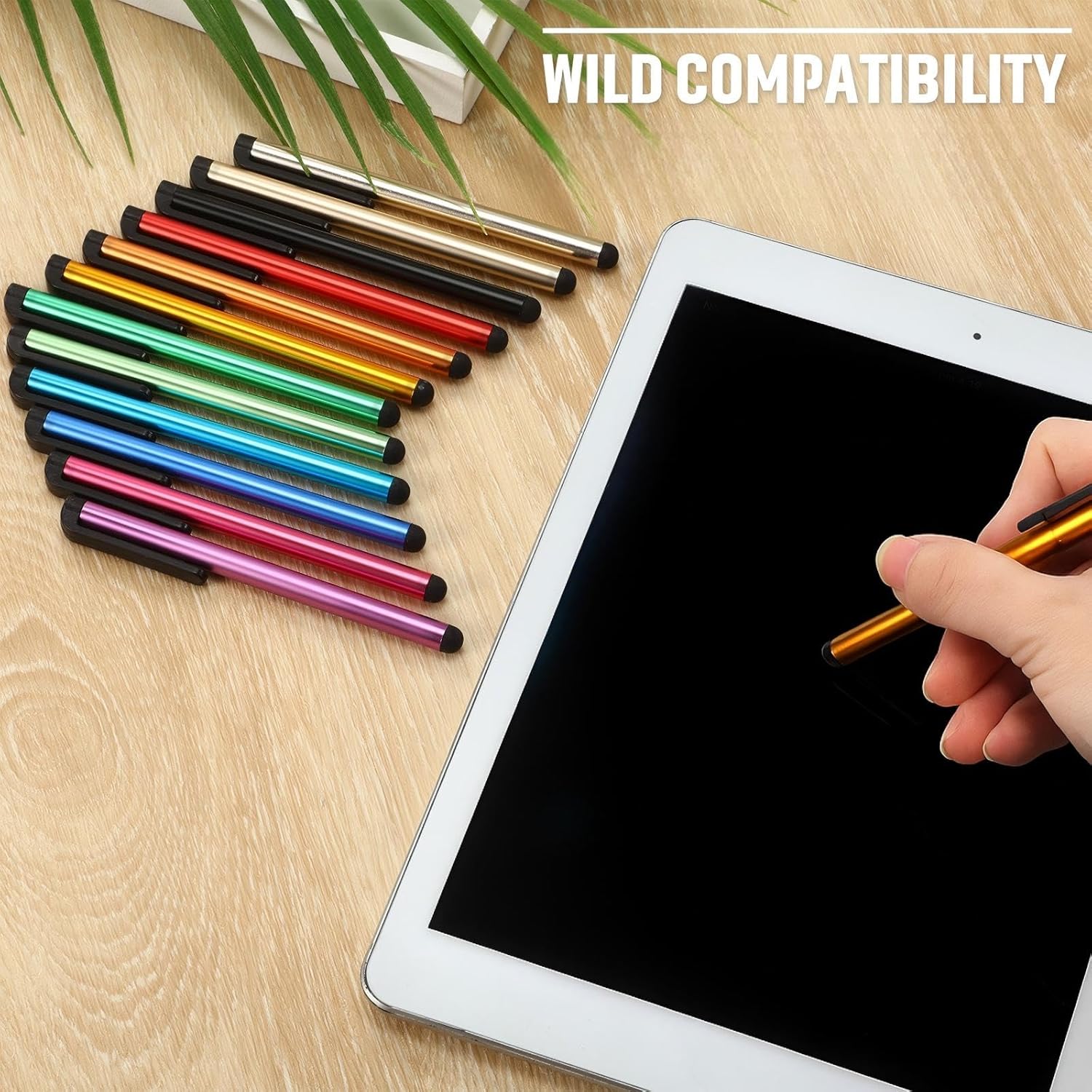 Outus 120 Pieces Stylus Pen Universal Capacitive Stylus Slim Digital Pen Compatible with iPad, iPhone, Samsung, Tablet, Most Devices with Capacitive Touch Screen, 12 Colors