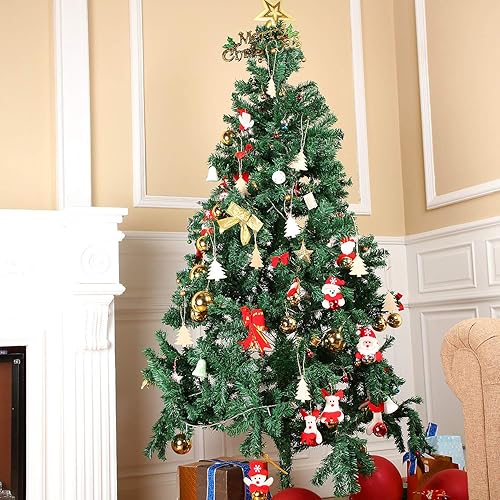 Vista 5 de Tatuo 50 Pieces Wooden Christmas Tree Cutouts Embellishments Hanging Ornaments with Ropes for Christmas Decoration, Festival, Wedding, Craft