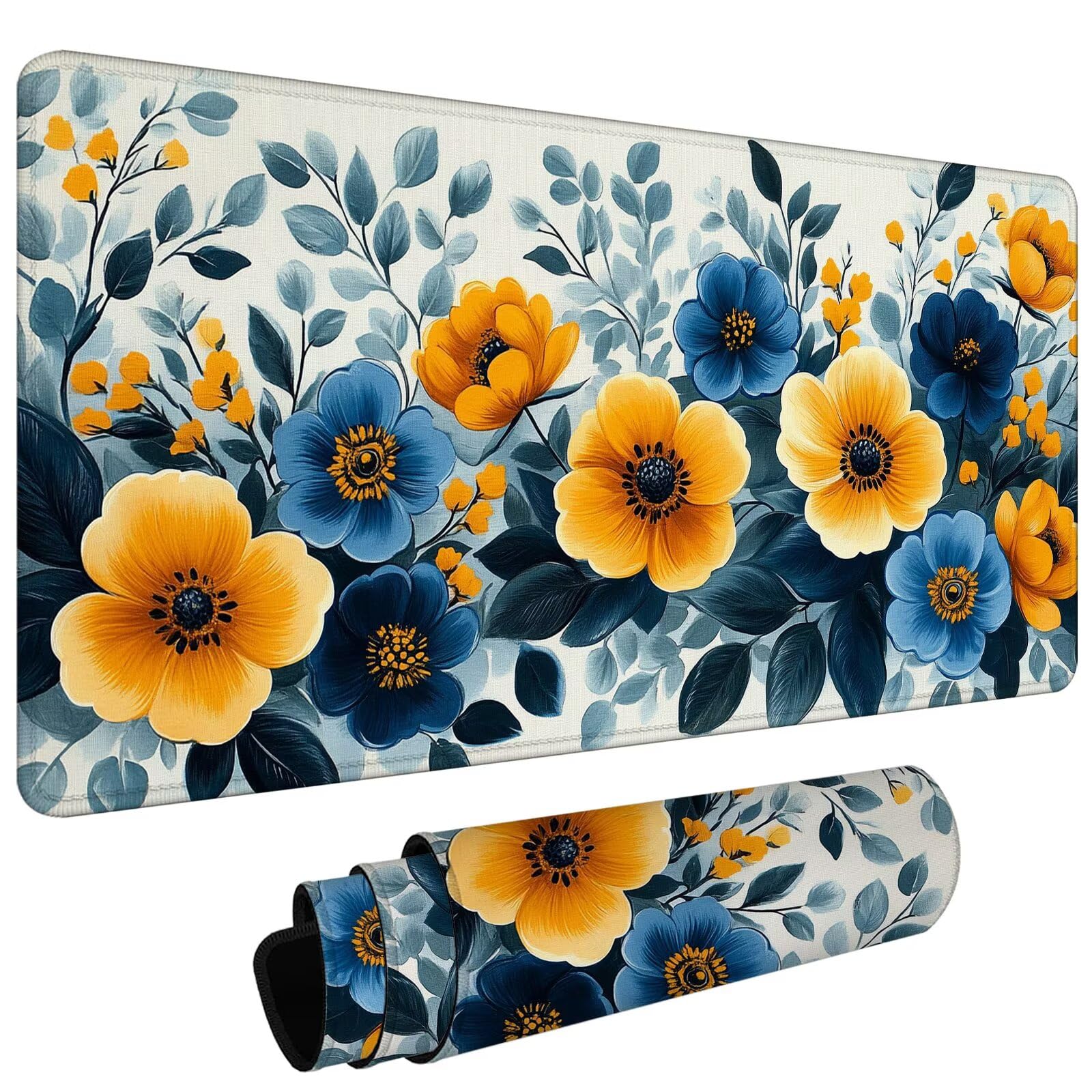 Duża podkładka pod mysz na biurko, 1400 x 600 x 3 mm, gamingowa podkładka pod mysz, antypoślizgowa podstawa, zszyte krawędzie, zwiększona precyzja, mata komputerowa, mata ochronna na biurko