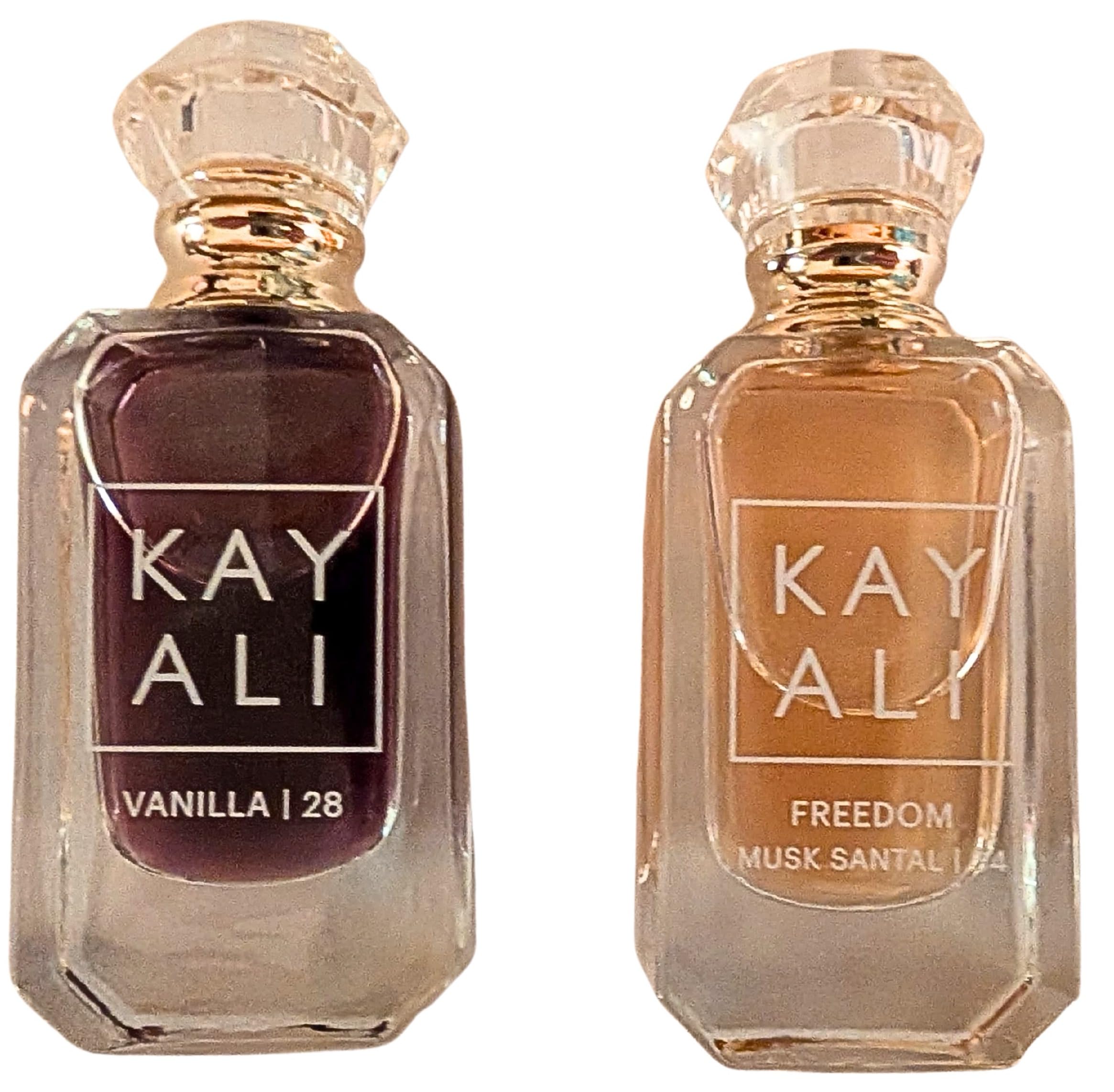 KAYALI Vanilla Musk Mini Duo Set, Vanilla 28 y Freedom Musk Santal 34 Eau de Parfum, 2 x 5 ml