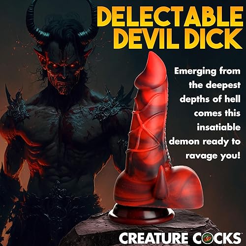 Miniatura 3 de Consolador de silicona Horned Dragon para hombres, mujeres y parejas. Firme y flexible, base de succión fuerte, consolador de fantasía, textura