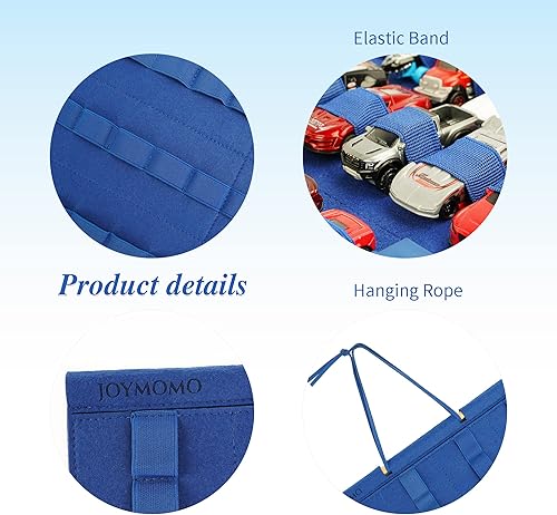 Miniatura 10 de JOYMOMO Organizador de almacenamiento colgante para Hot Wheels Vitrina de fieltro para Hot Wheels con capacidad para 60 autos de juguete (sin
