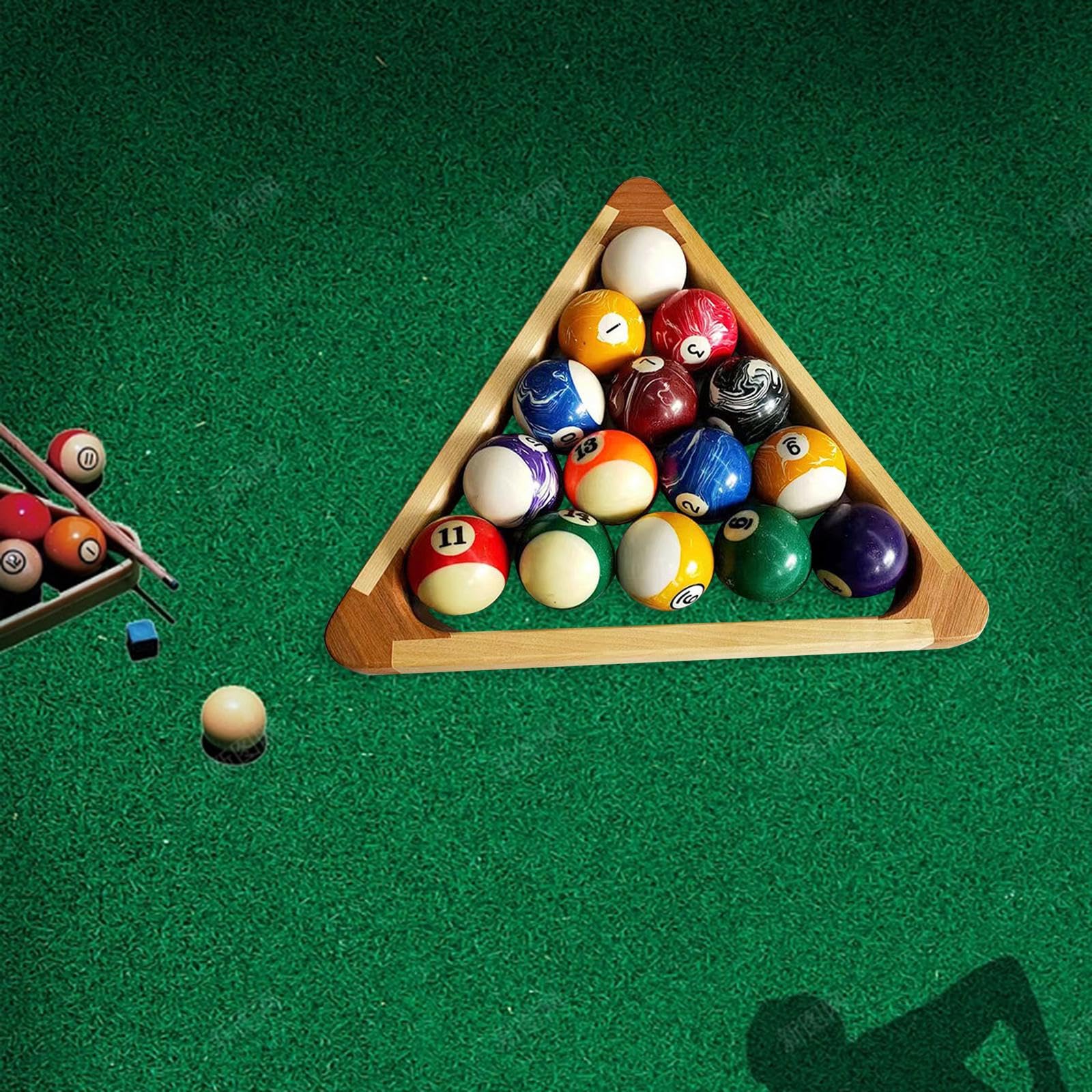 Baoblaze Triangolo Biliardo Porta Biglie in Legno per 8 Palline Triangolo Biliardo 8 Palline