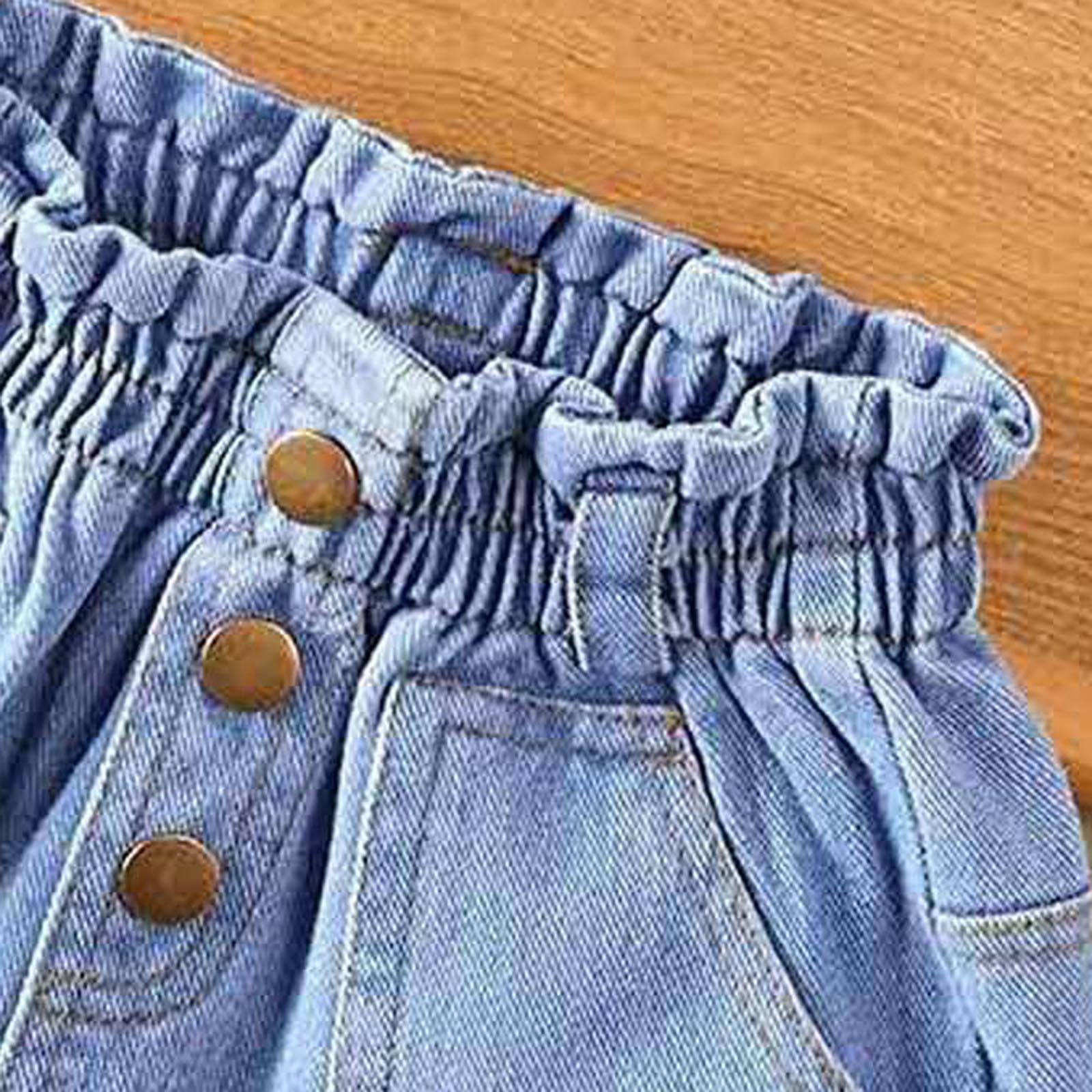 2026 Shorts Niñas Pantalones Cortos Niñas Verano Pantalones Cortos Vaqueros con Diseño de 3 Botones - Ligero & Casual Sesión de Fotos Recién Nacido