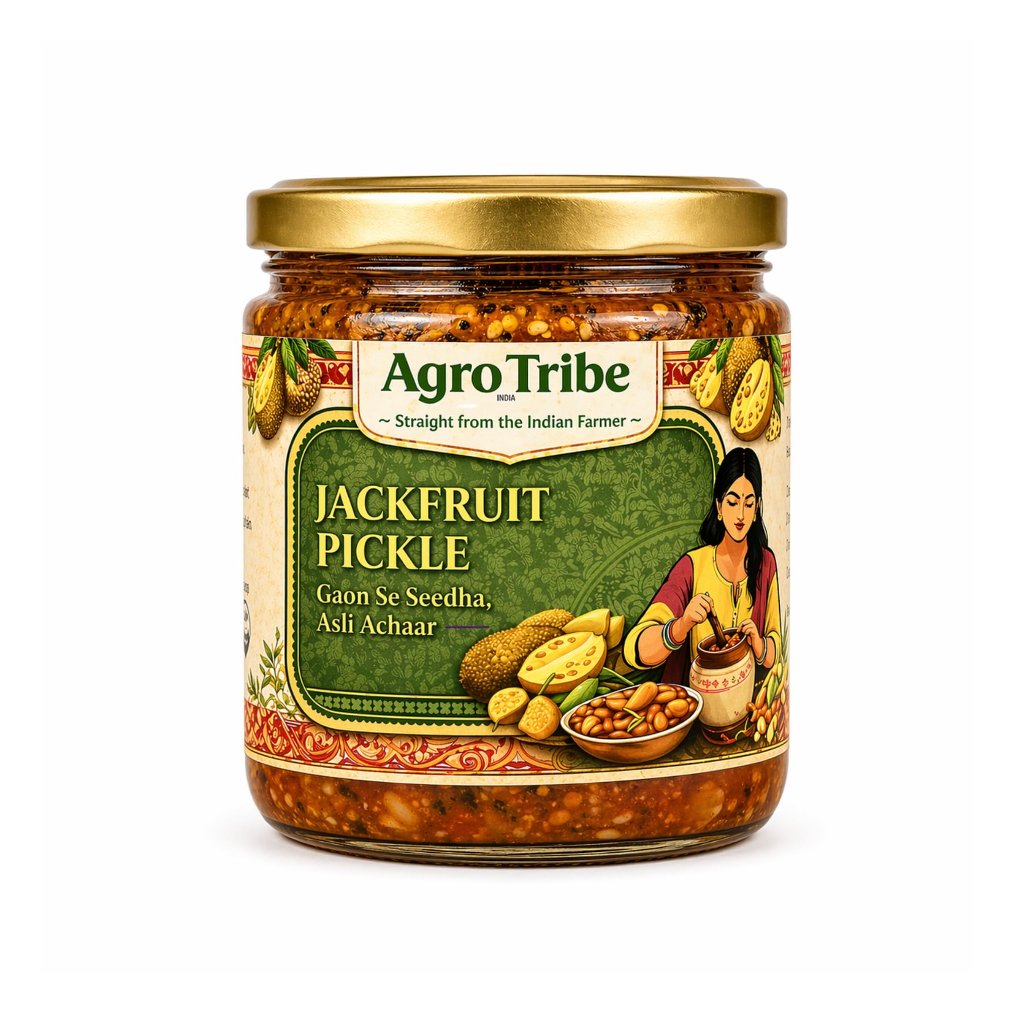 Agro Tribe India Jackfruit Pickle (Kathal Achar) | FarmSourced Tender Jackfruit | Traditional SunCured Recipe | No Preservatives | Handcrafted with Tribal Communities | Premium Glass Jar 350g-image-24