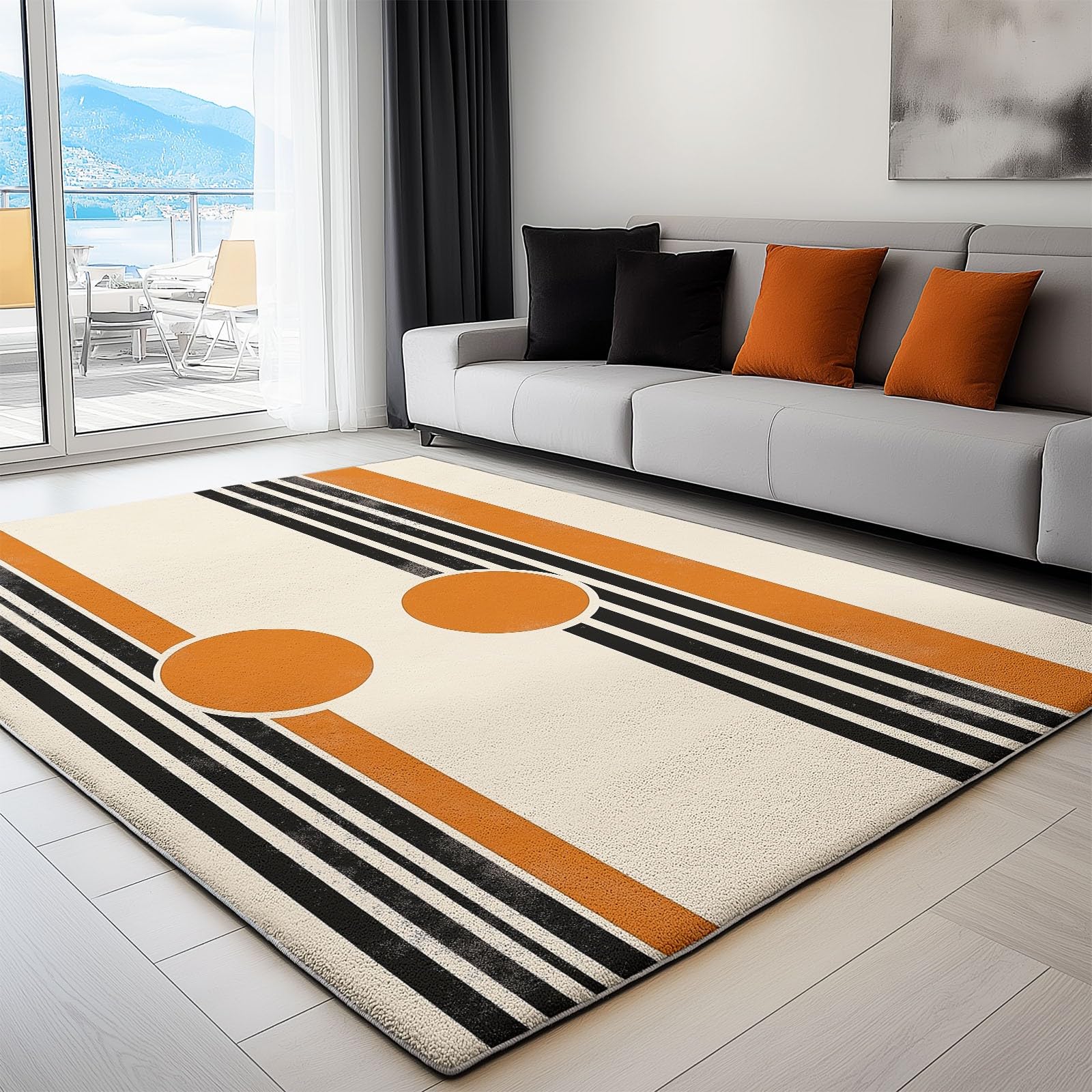 Tapis salon chambre adulte moderne poil court doux