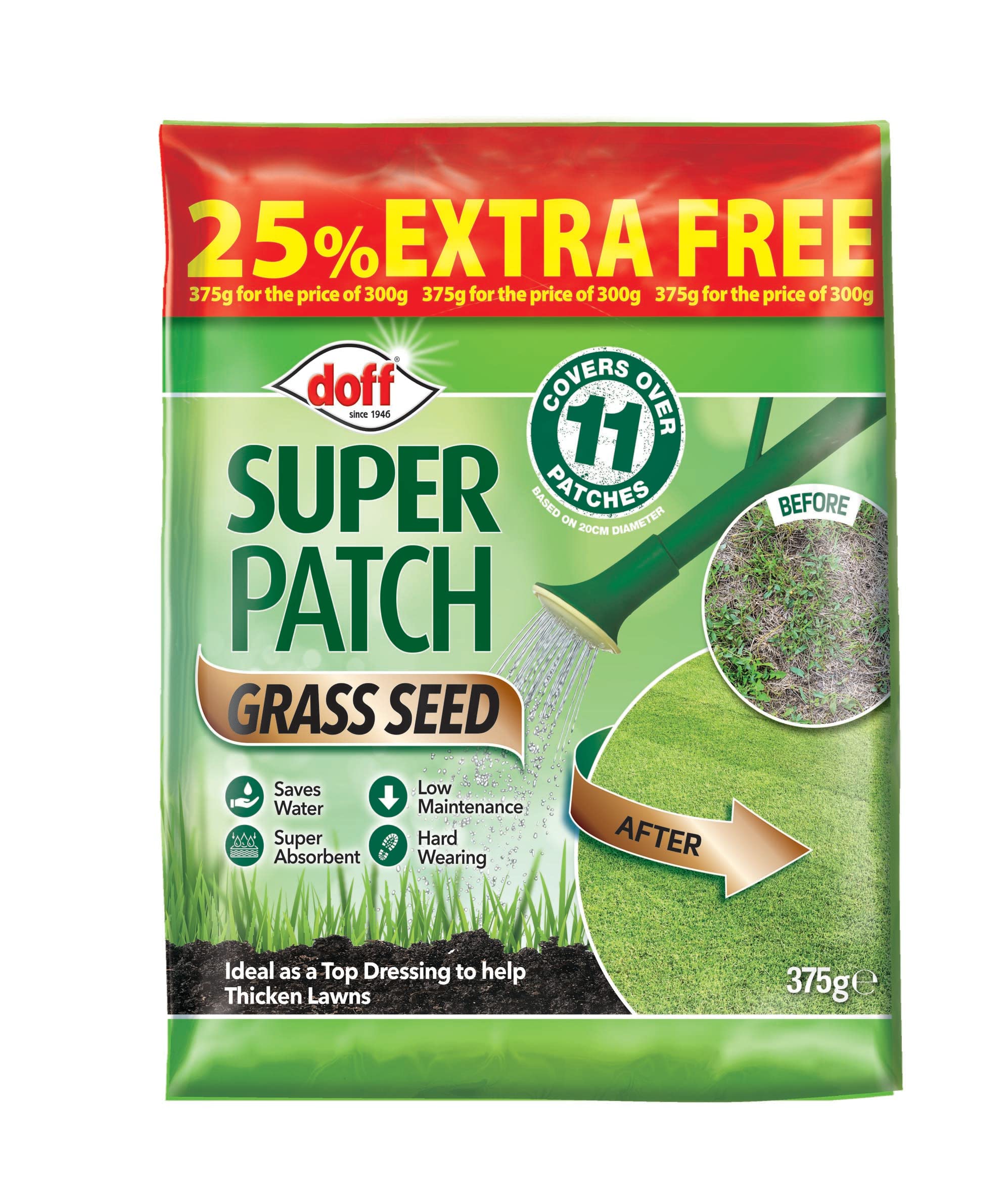 Doff Patch Fix Plus, Quick & Easy Lawn Repair