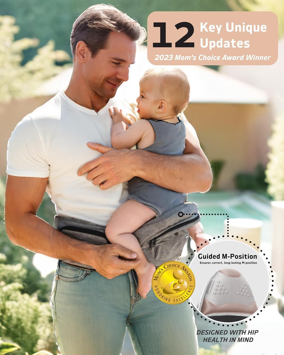 Baby Hip Carrier, Baby Carrier with Hip Seat,Ergonomic Design – Safety Toddler Carrier with Wide Waistband, Secure Buckles, Padded Support, Storage Pockets – for Newborns to 3 Years - Image 4