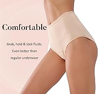 Vista 3 de AIRCUTE Ropa interior lavable súper absorbente para incontinencia de orina para mujer, bragas de cintura alta para fugas moderadas de vejiga, 4.1 fl