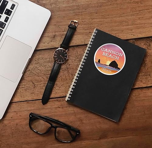 Miniatura 2 de Haystack Rock Cannon Beach Pegatinas de playa, calcomanías de la costa de Oregón para hidromatraz, costa noroeste del Pacífico, calcomanía de