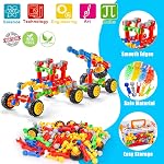 STEM Construction de jouets pour 3 4 5 6 7 8+ Cadeau d'anniversaire de l'année garçon fille pour enfant, 125 Pcs Préscolaire Salle de classe Éducatif Bâtiment Blocs Stem Kits Ages 3-5 4-8 5-7 6-8 Ingénierie Jeux créatifs
