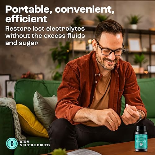 Miniatura 4 de Tabletas de sal de electrolitos - Pastillas de repuesto de electrolitos keto - 200 cápsulas para rehidratación ejercicio senderismo recuperación