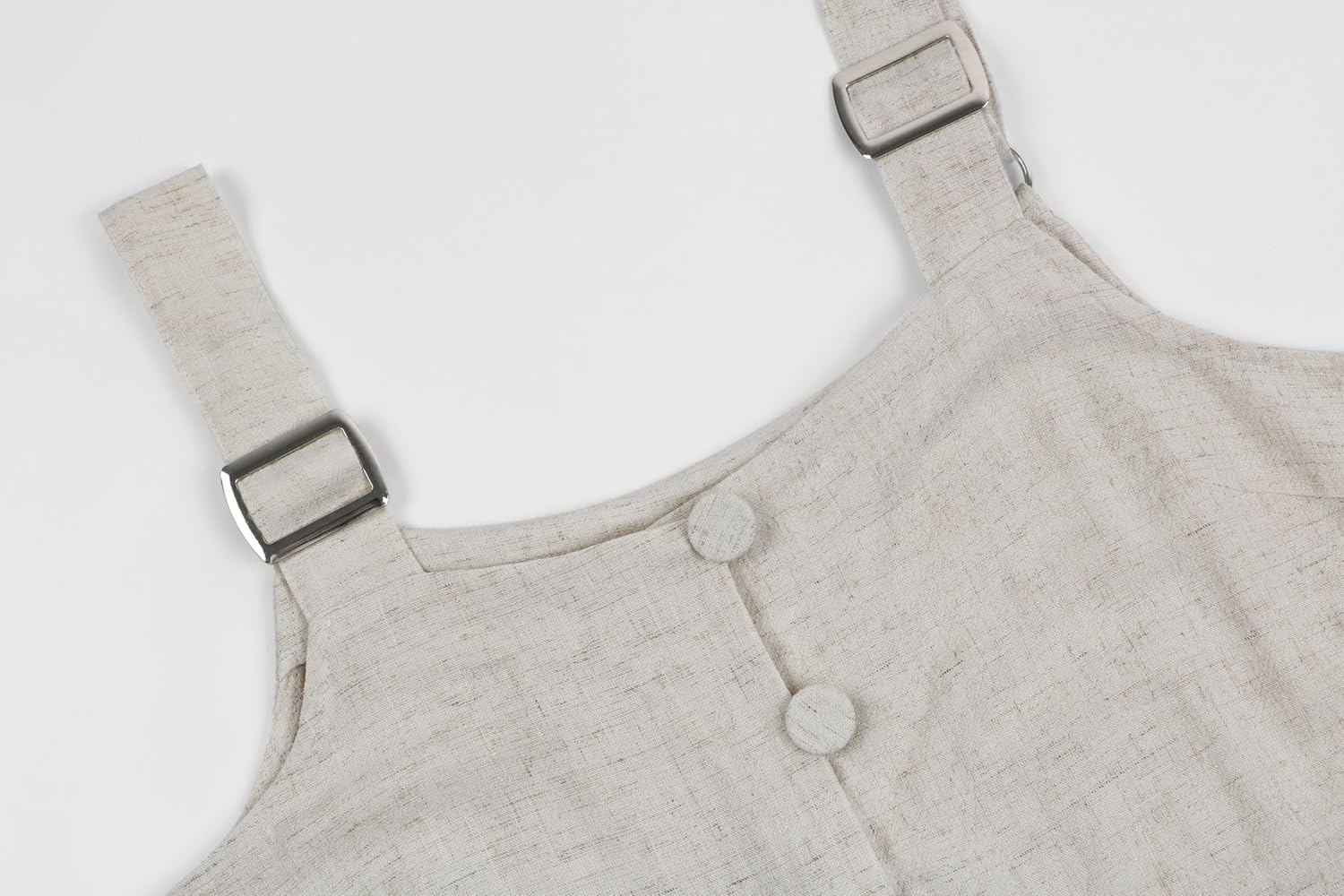 CHARTOU Women Shorts Overall Front Button Cotton Linen Summer Wide Leg Shorts Romper - Image 5